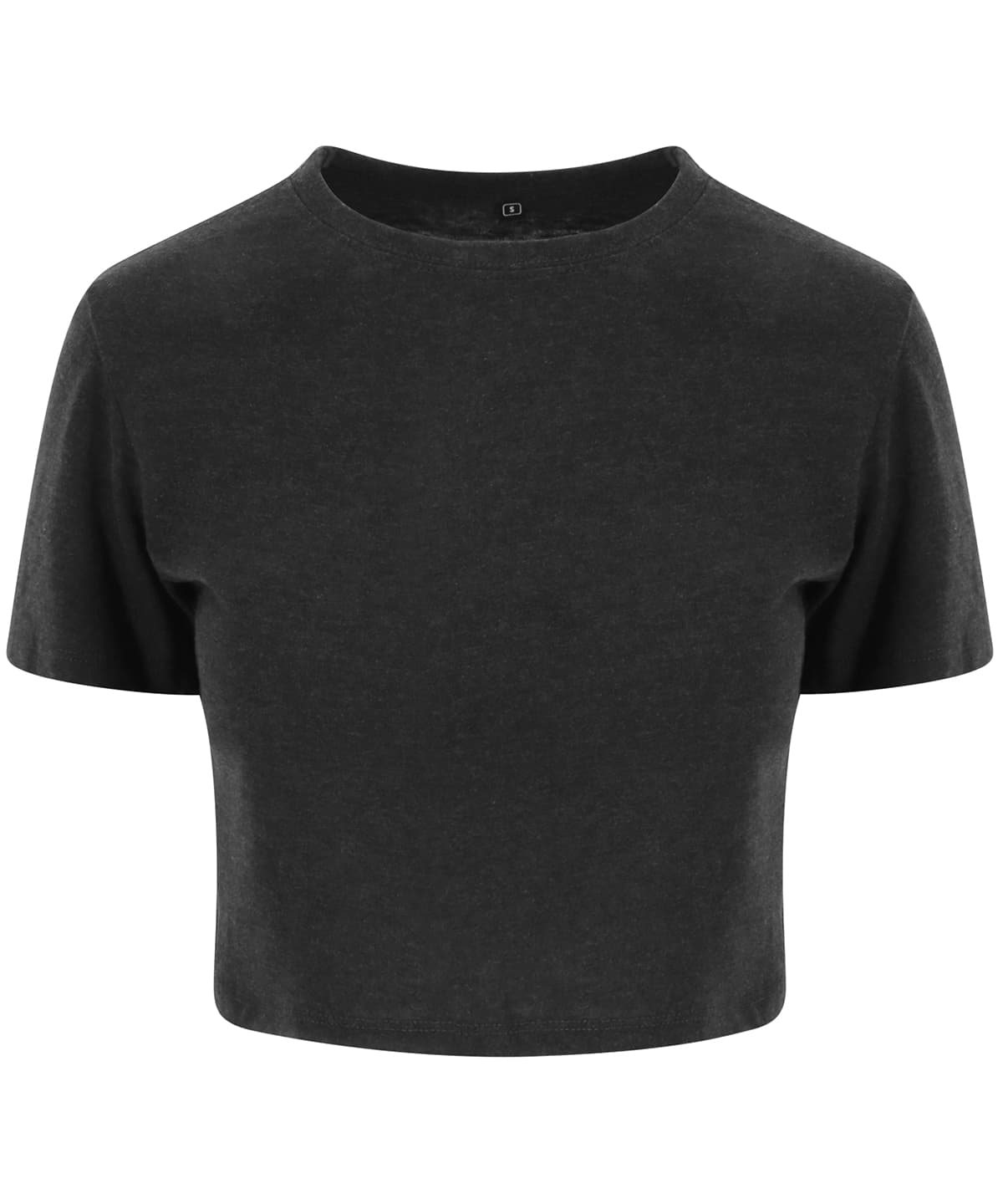 Women's triblend cropped T — Size L, Colour Heather Black