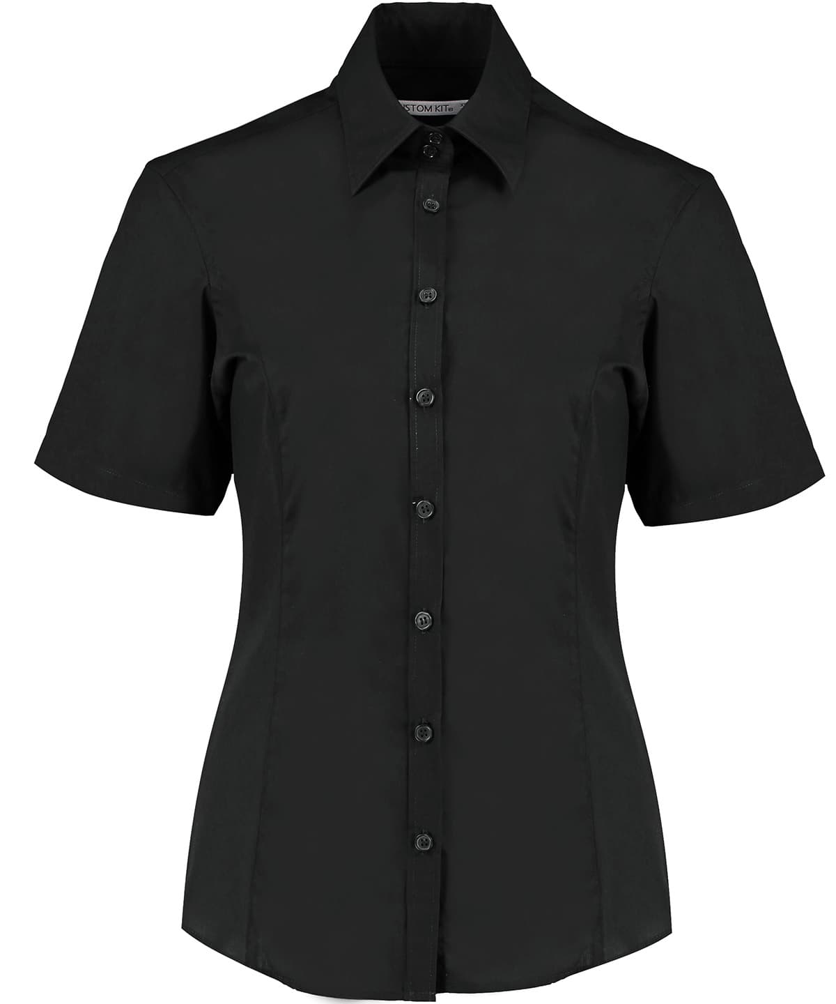 Business blouse short-sleeved (tailored fit) — Size 10, Colour Black*