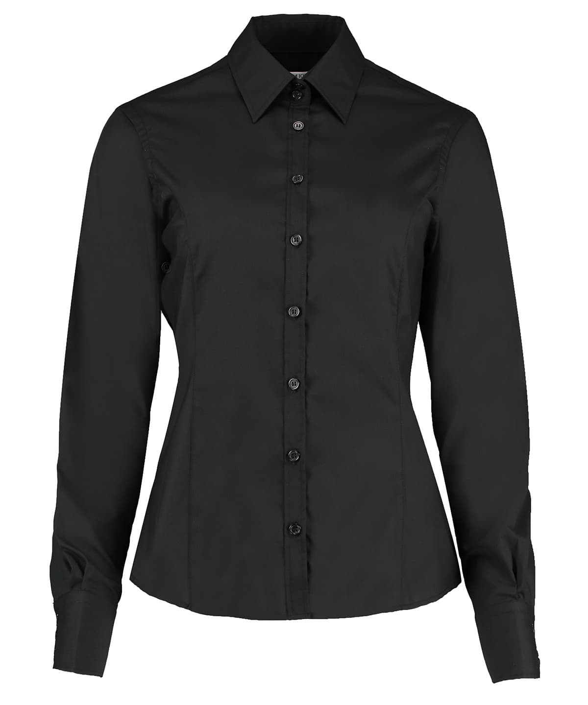 Business blouse long-sleeved (tailored fit) — Size 10, Colour Black*