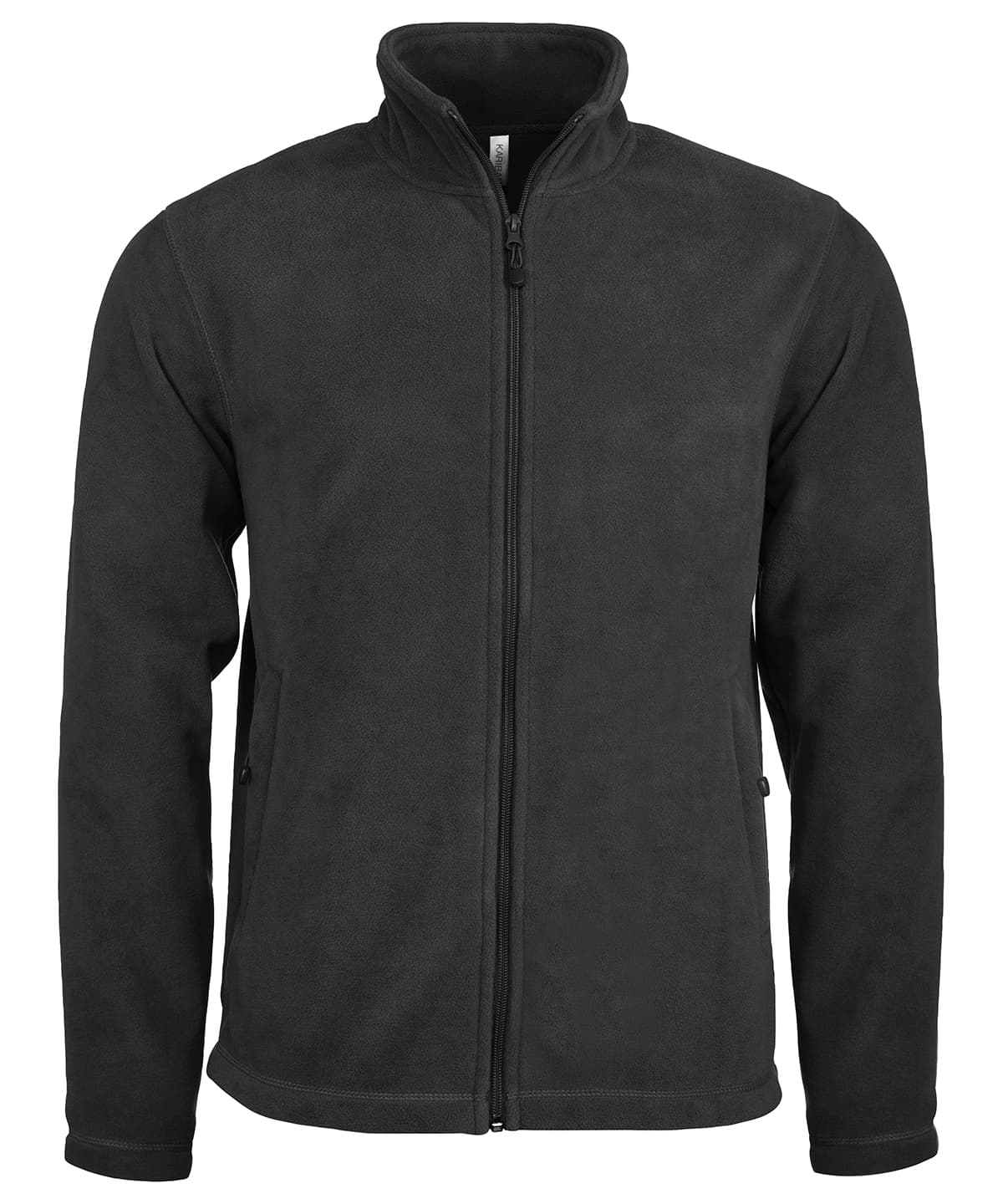 Zip-through microfleece jacket — Size 2XL, Colour Black