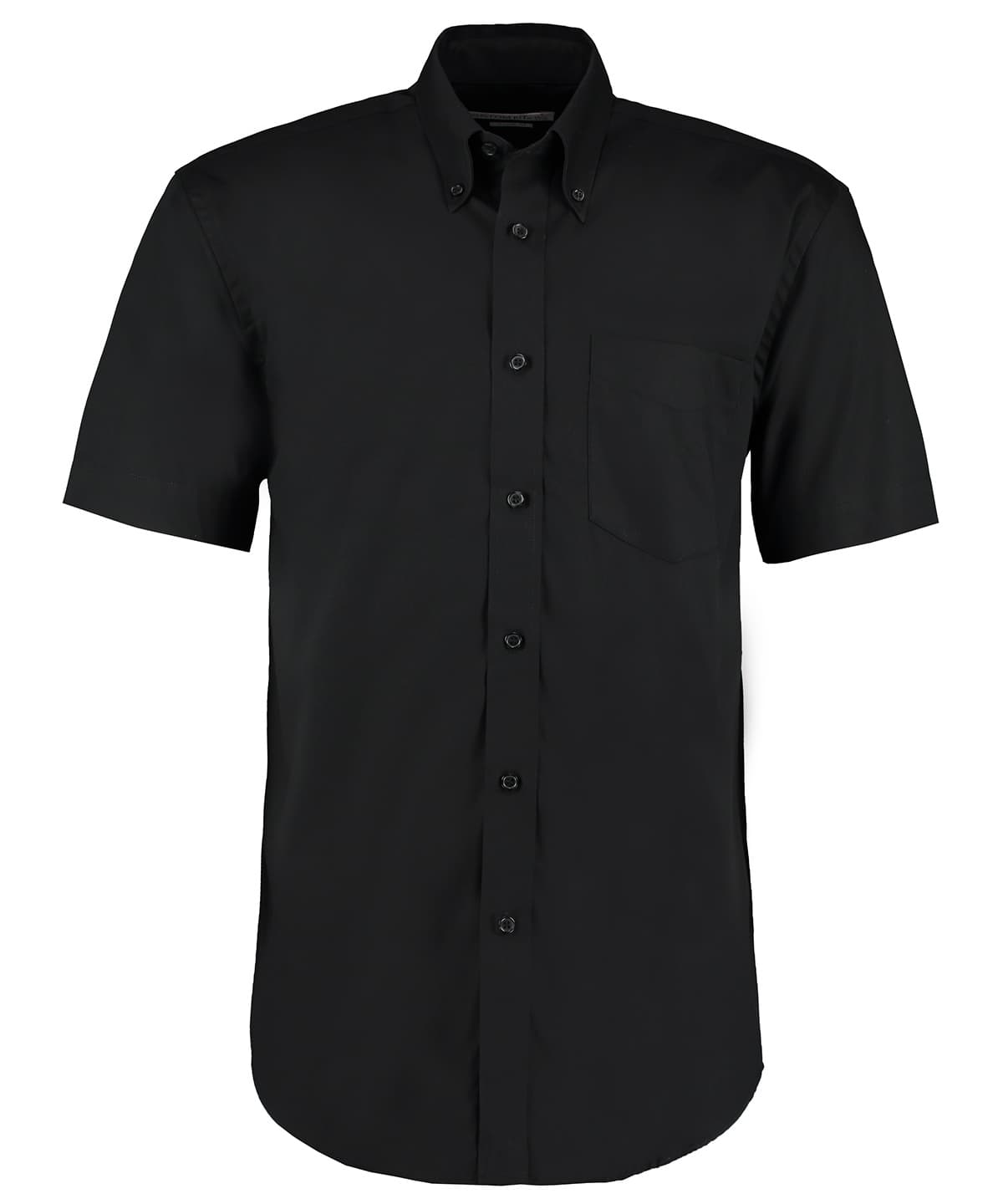 Corporate Oxford shirt short-sleeved (classic fit) — Size 14.5, Colour Black