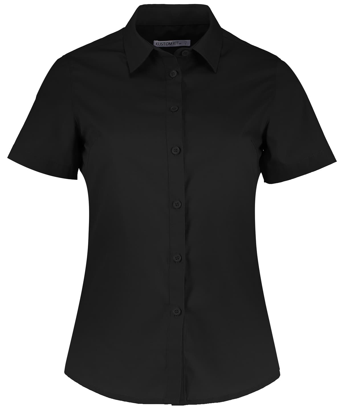 Women's poplin shirt short sleeve — Size 10, Colour Black