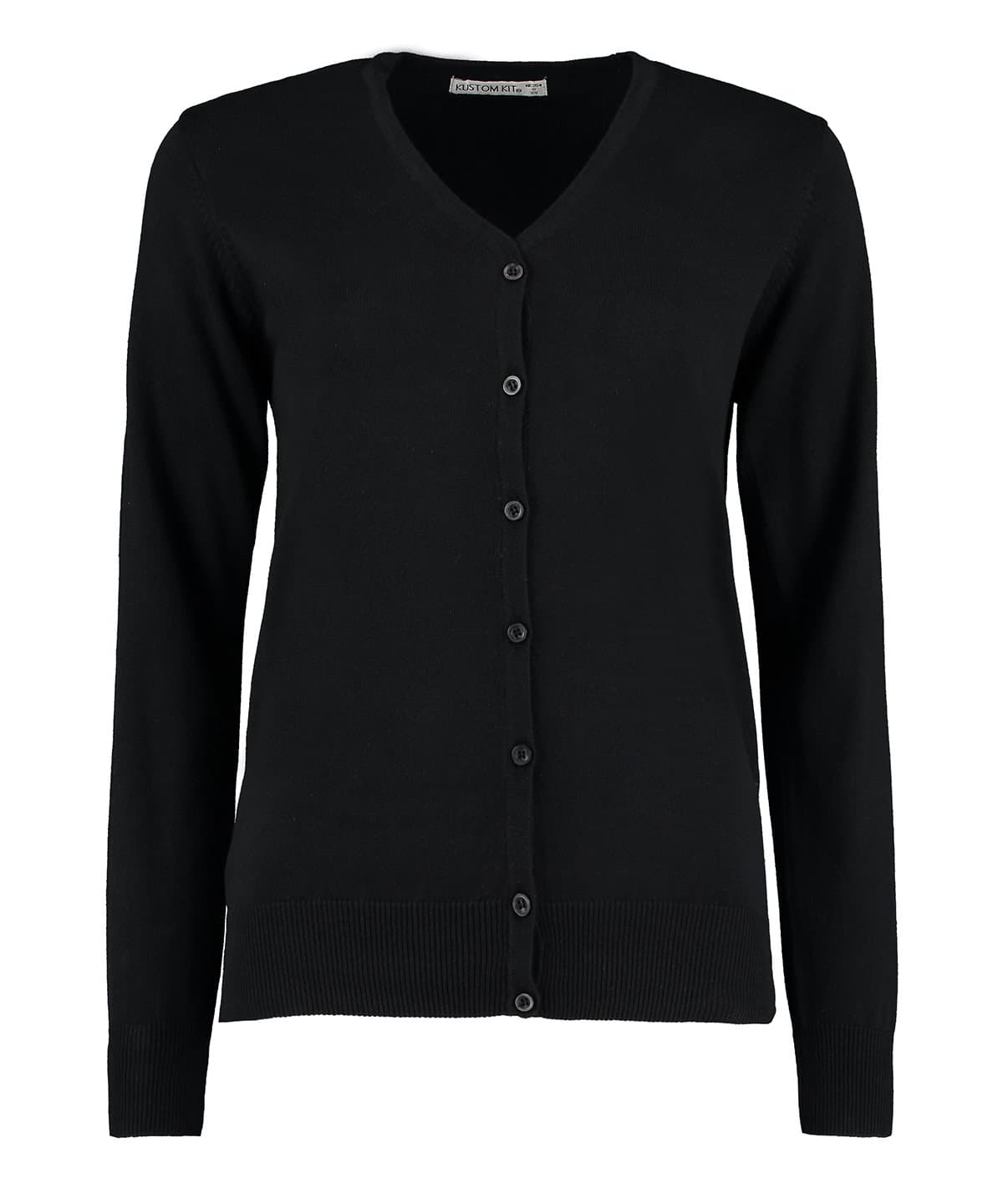 Women's Arundel v-neck cardigan long sleeve (classic fit) — Size 10, Colour Black