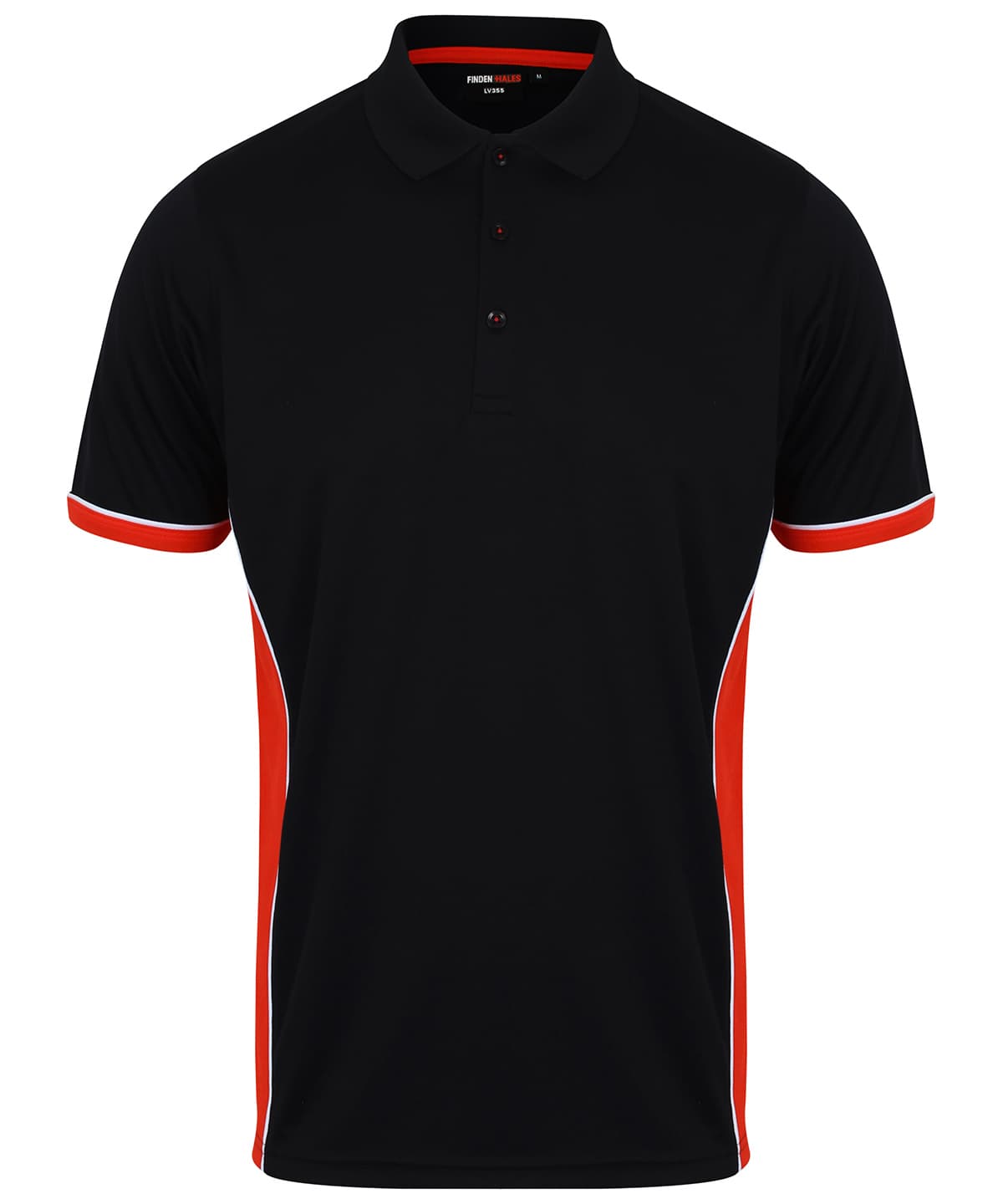 Panel polo — Size 2XL, Colour Black/Red/White
