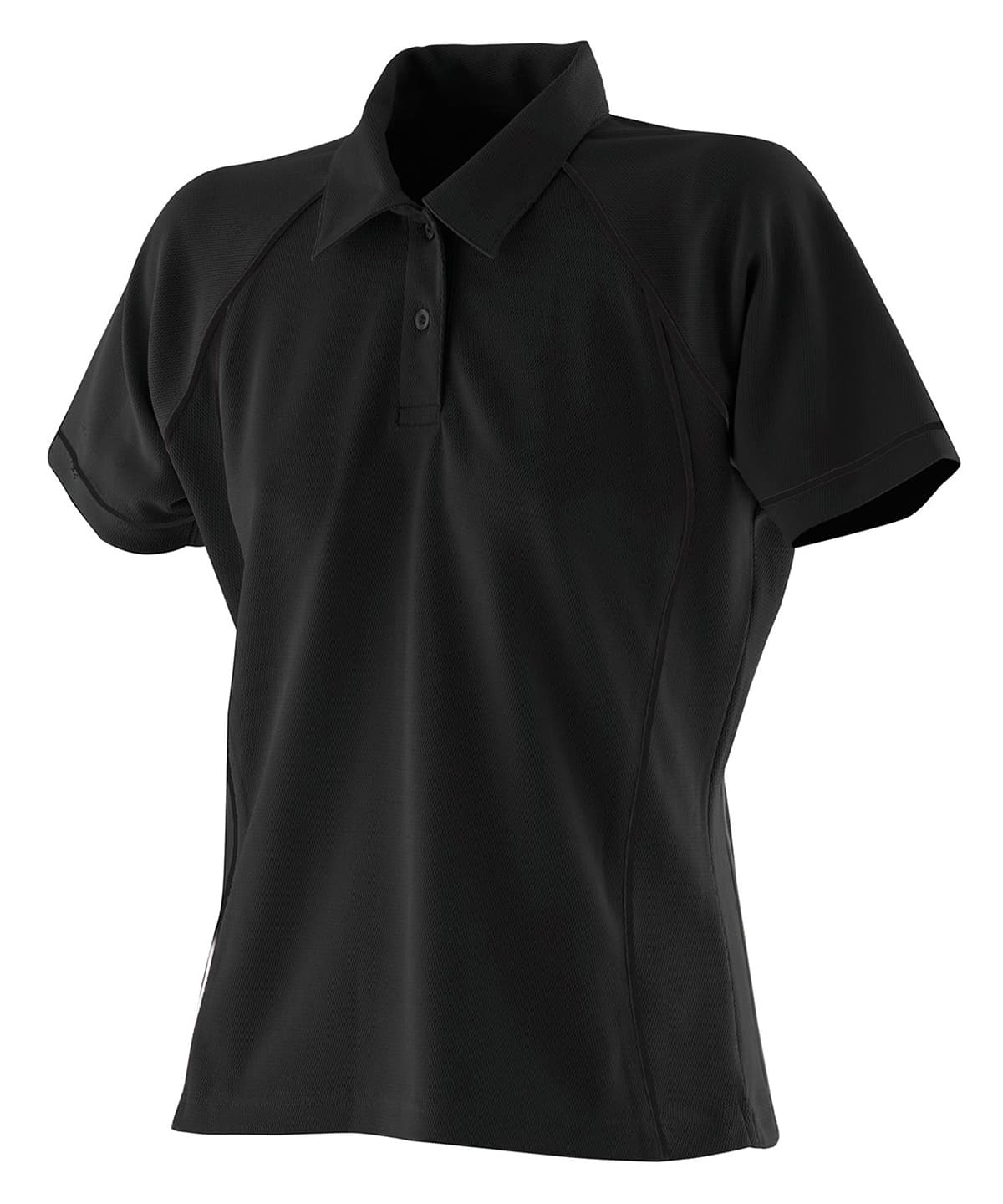 Women's piped performance polo — Size 2XL, Colour Black/Black