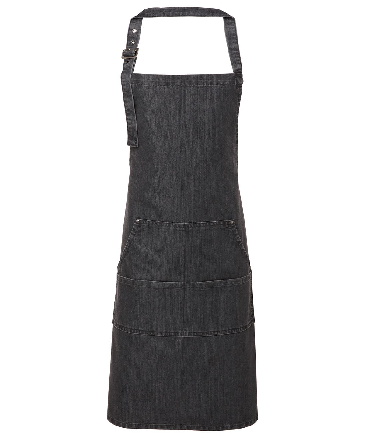 Jeans stitch bib apron — Size One size, Colour Black Denim