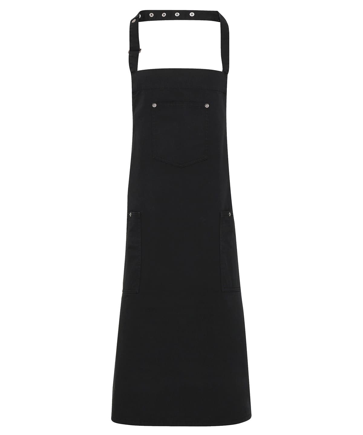 Chino cotton bib apron — Size One size, Colour Black