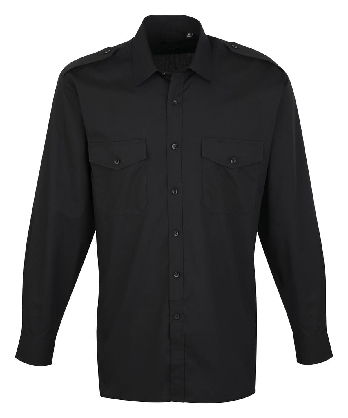 Long sleeve pilot shirt — Size 14.5, Colour Black