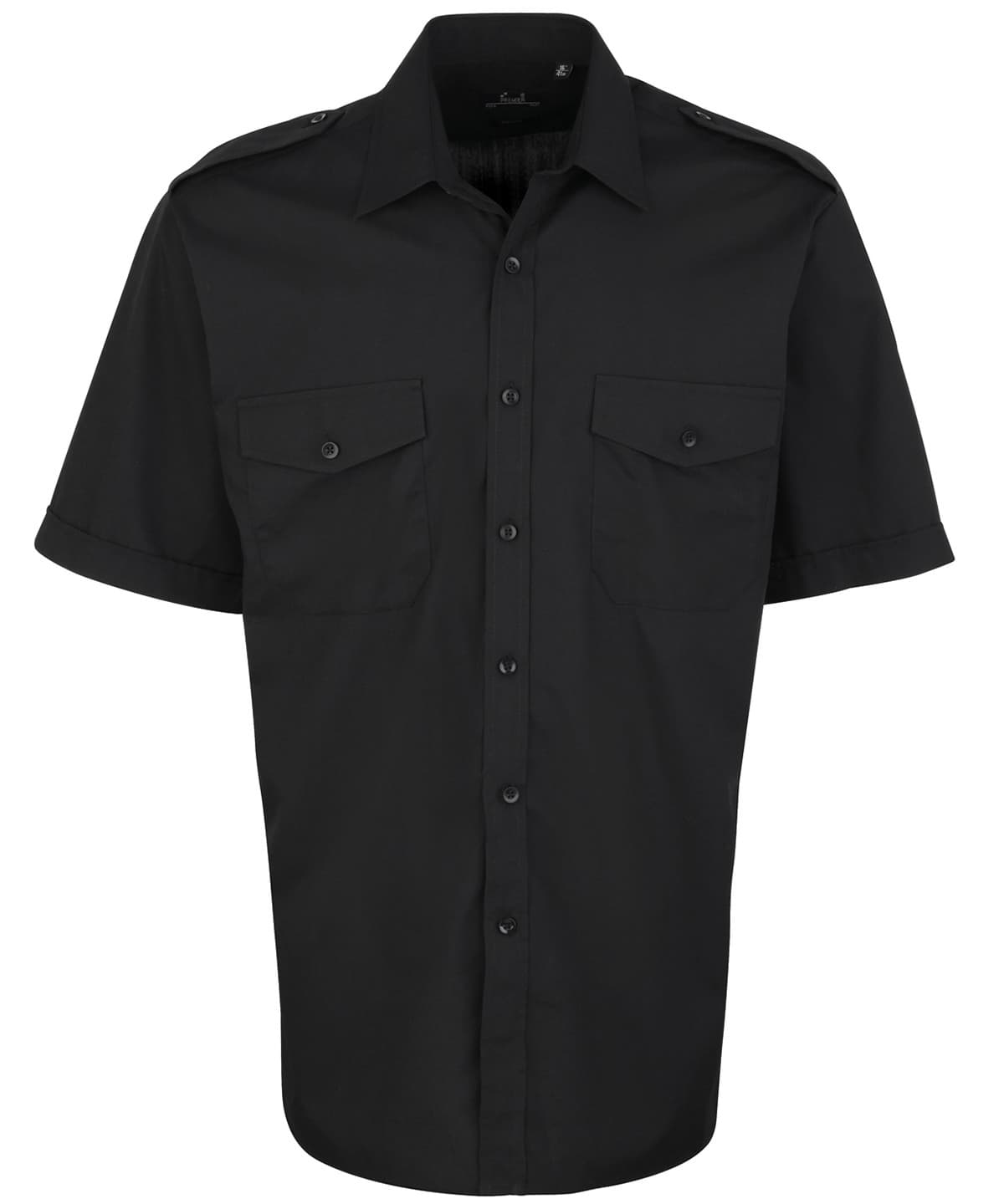 Short sleeve pilot shirt — Size 14.5, Colour Black