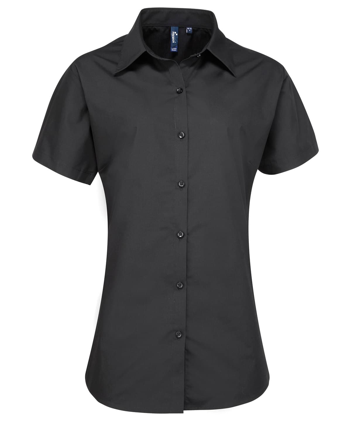 Women's supreme poplin short sleeve shirt — Size 10, Colour Black