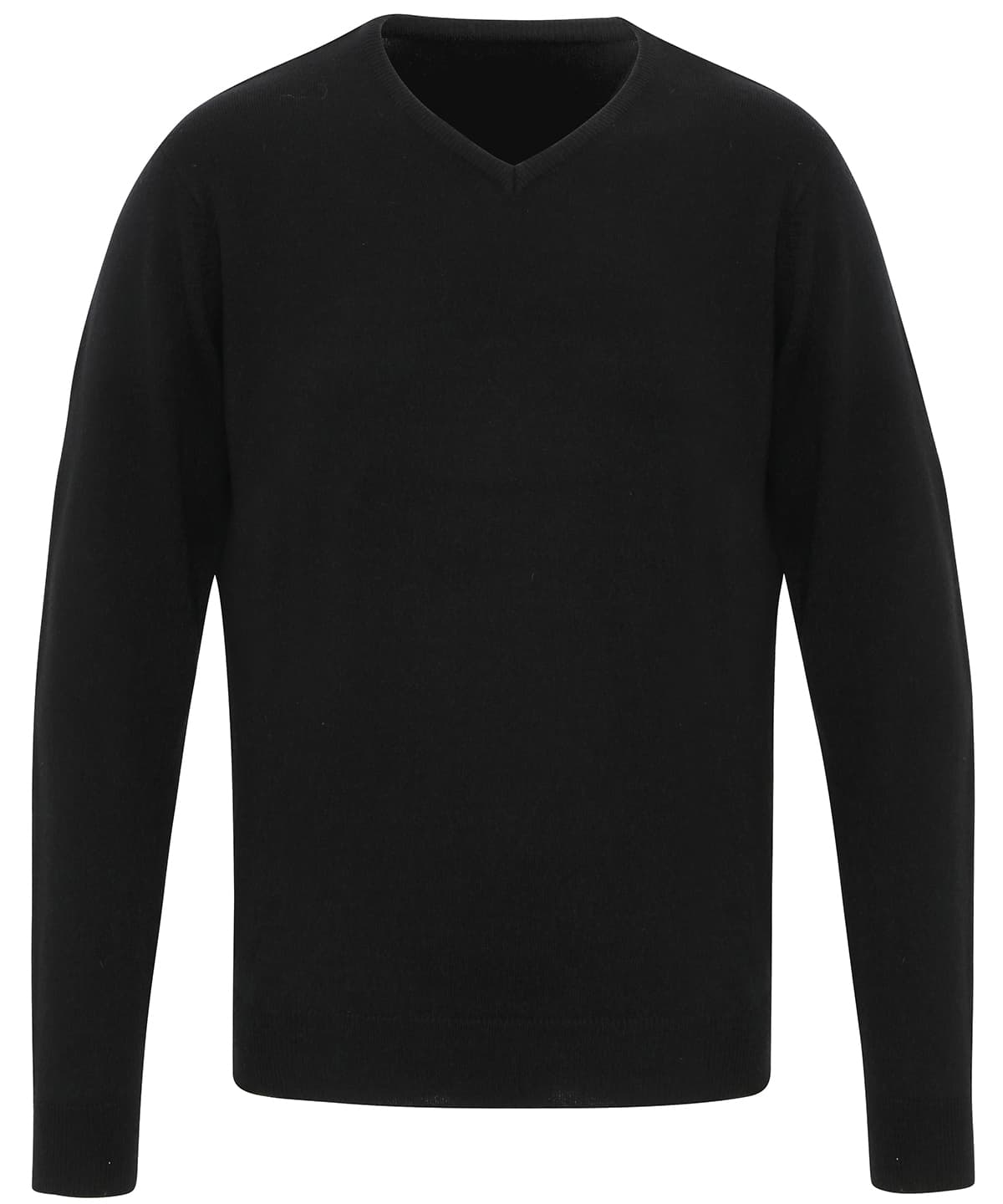 'Essential' acrylic v-neck sweater — Size 2XL, Colour Black