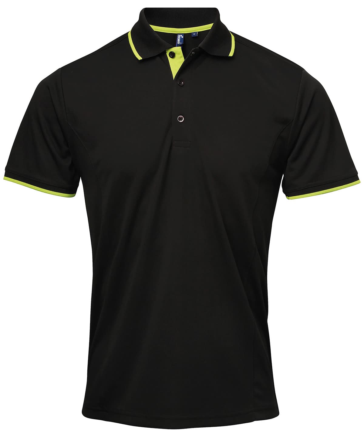 Contrast Coolchecker® polo — Size 2XL, Colour Black/Lime