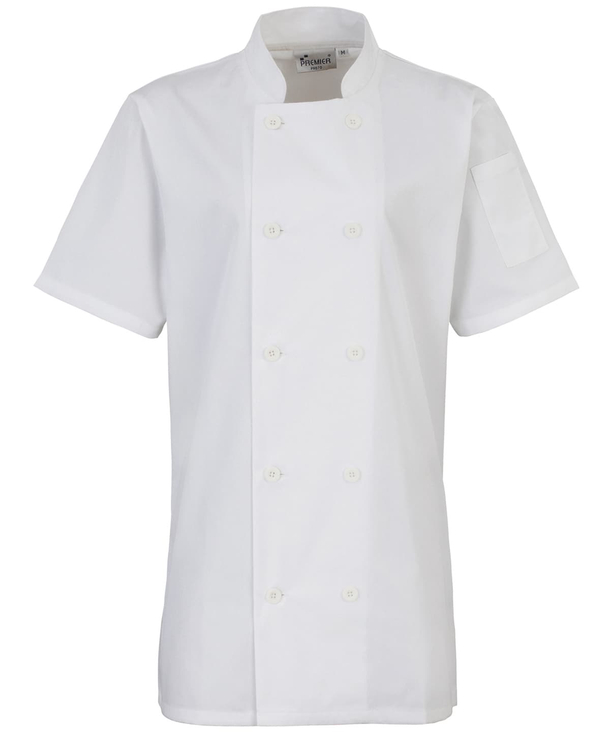 Women's short sleeve chef's jacket — Size 2XL, Colour White