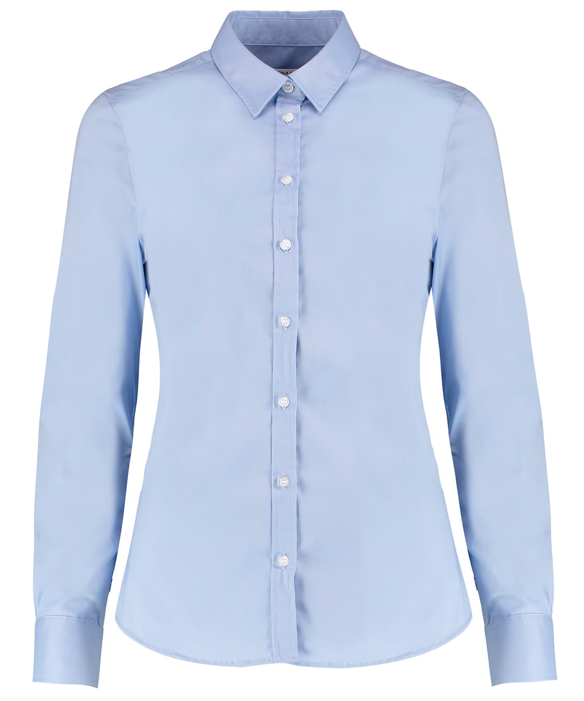 Women's stretch Oxford shirt long-sleeved (tailored fit) — Size 10, Colour Light Blue