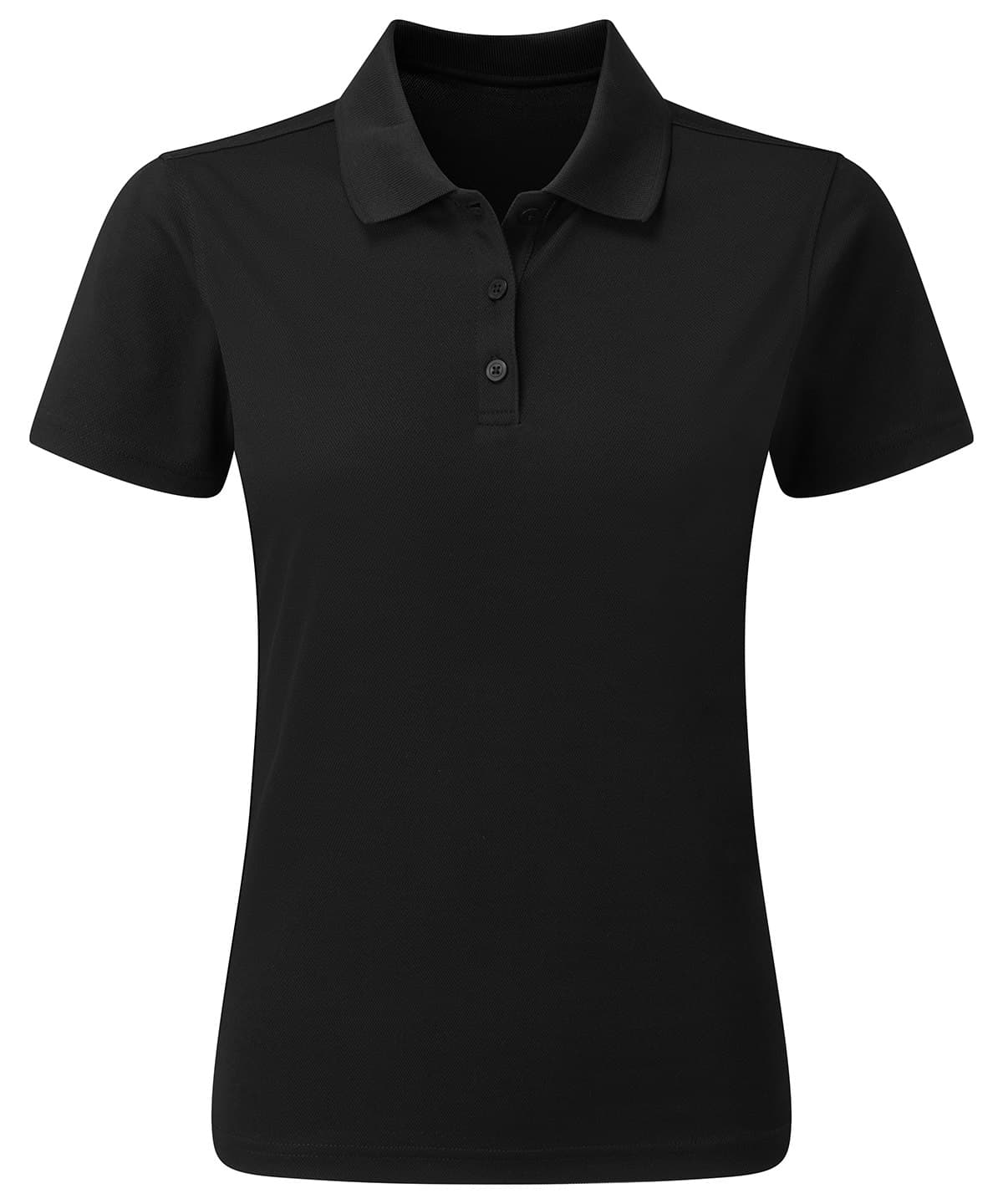 Women’s Spun Dyed Recycled Polo Shirt — Size 2XL, Colour Black