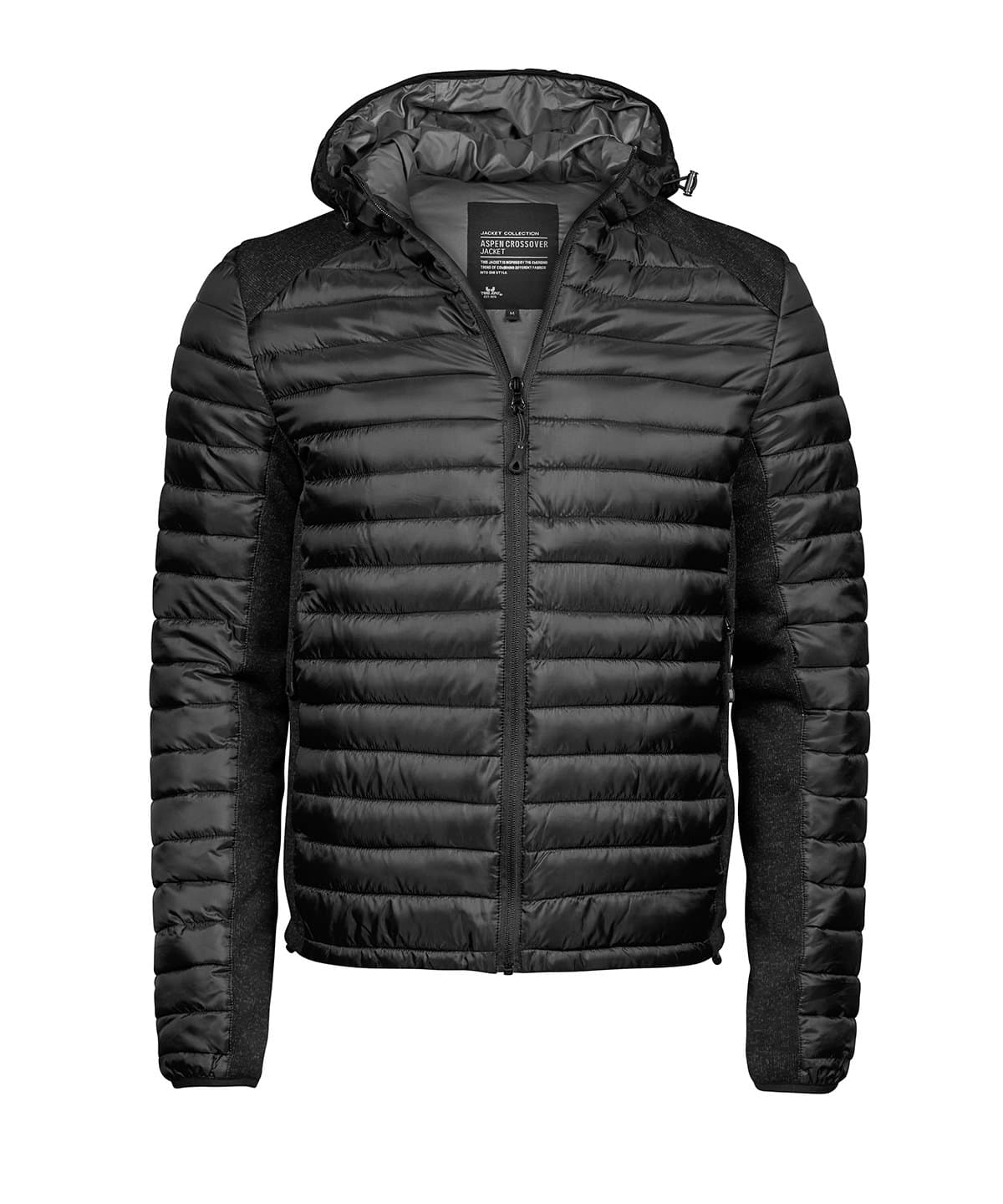 Hooded outdoor crossover (9610) — Size 2XL, Colour Black/Black Melange