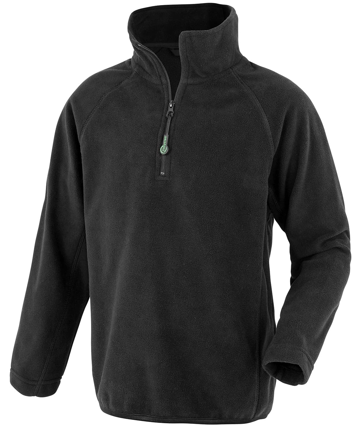Junior recycled microfleece top — Size L, Colour Black