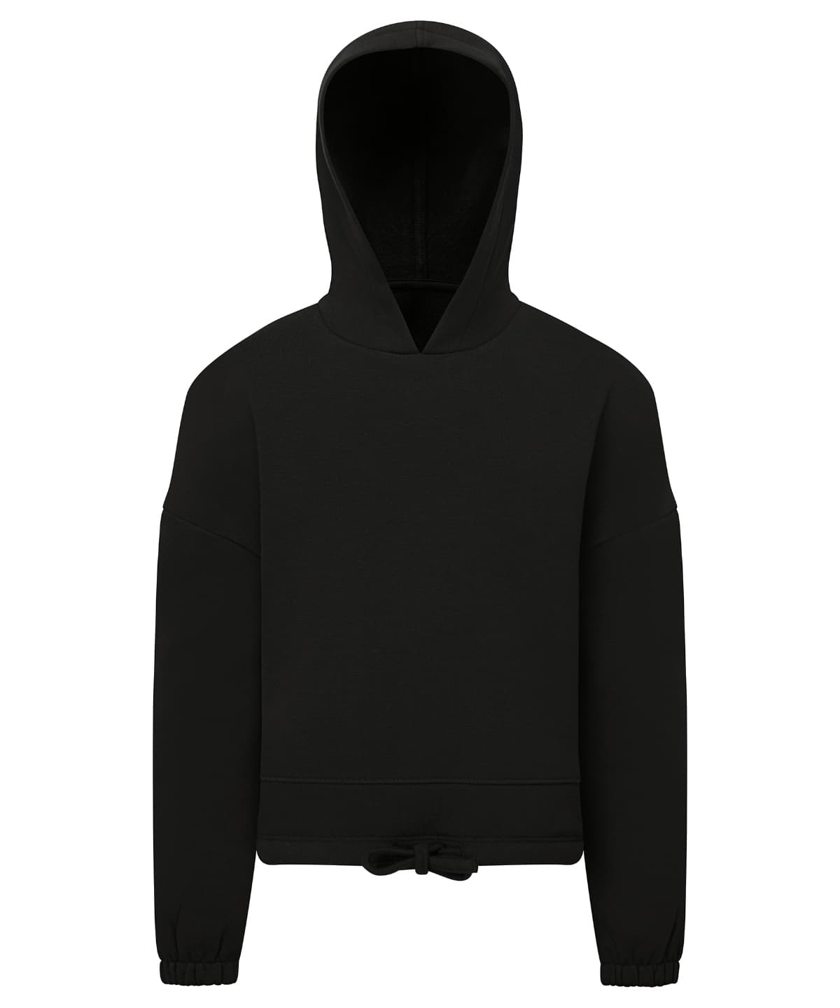 Kids TriDri® recycled cropped oversize hoodie — Size 12/13, Colour Black