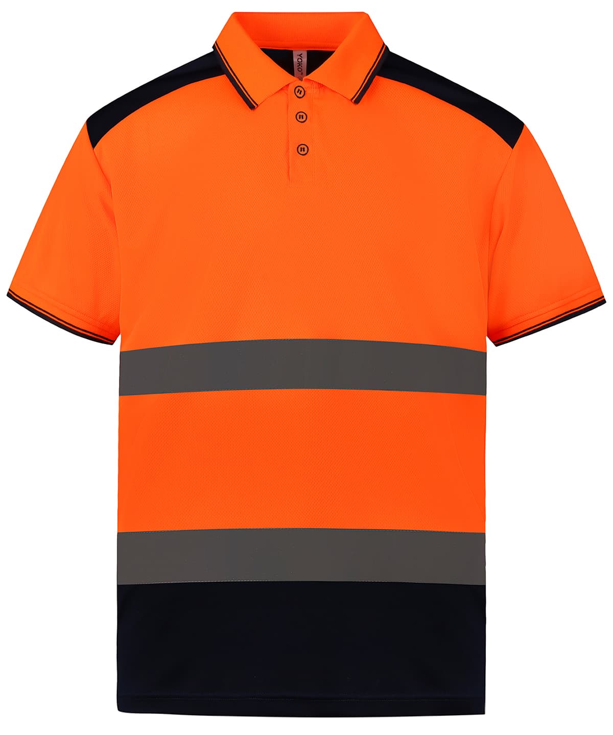 Hi-vis two-tone polo shirt (HVJ220) — Size 2XL, Colour Orange/Navy