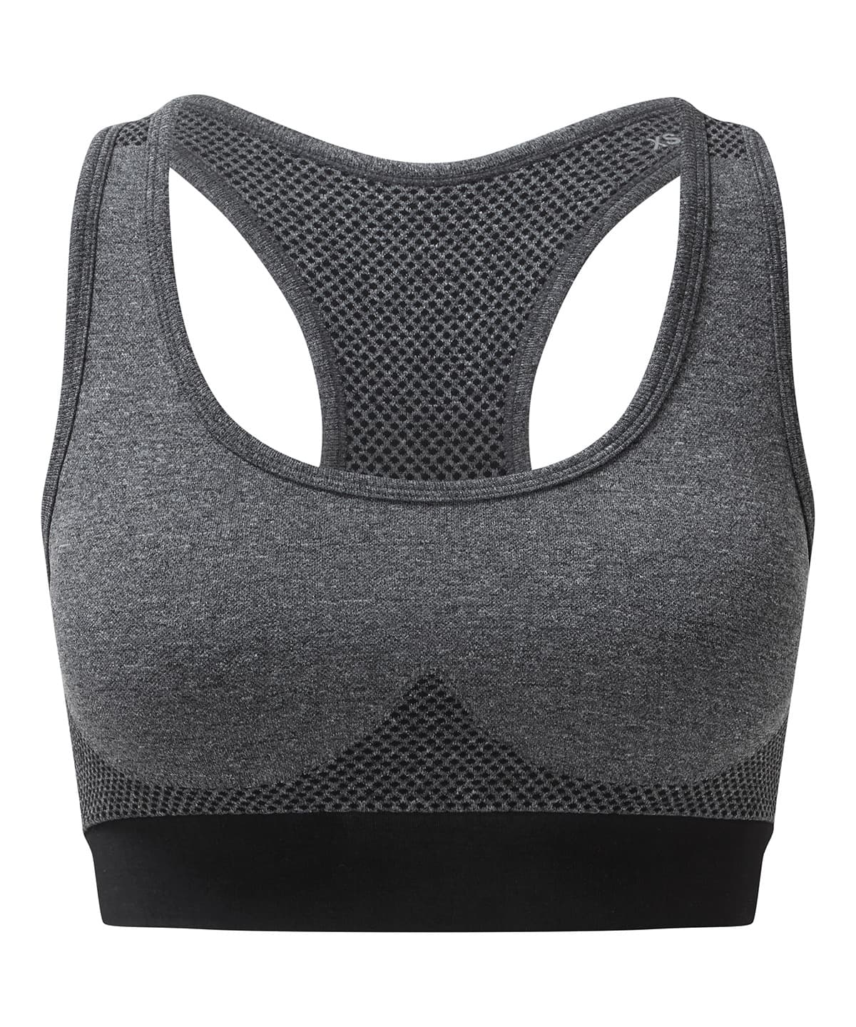 "Tridri® seamless "3D fit" multi-sport sculpt bra" — Size L, Colour Black Melange