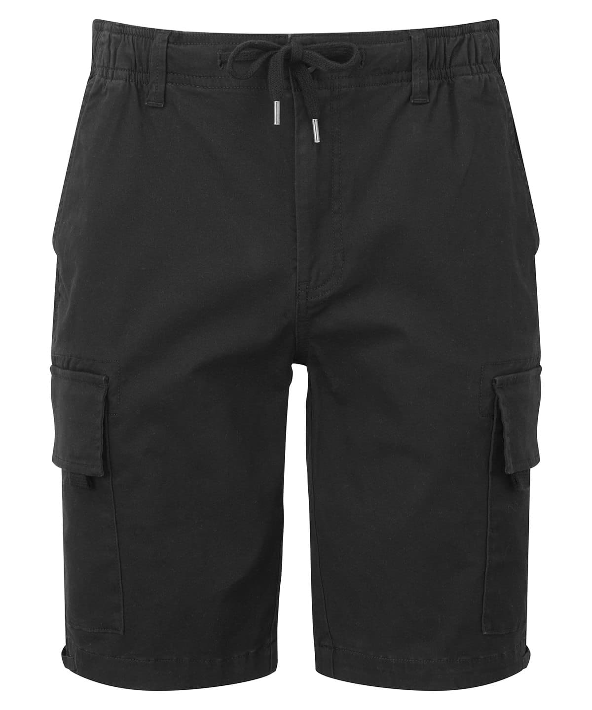 Men’s drawstring cargo utility shorts — Size 2XL, Colour Black