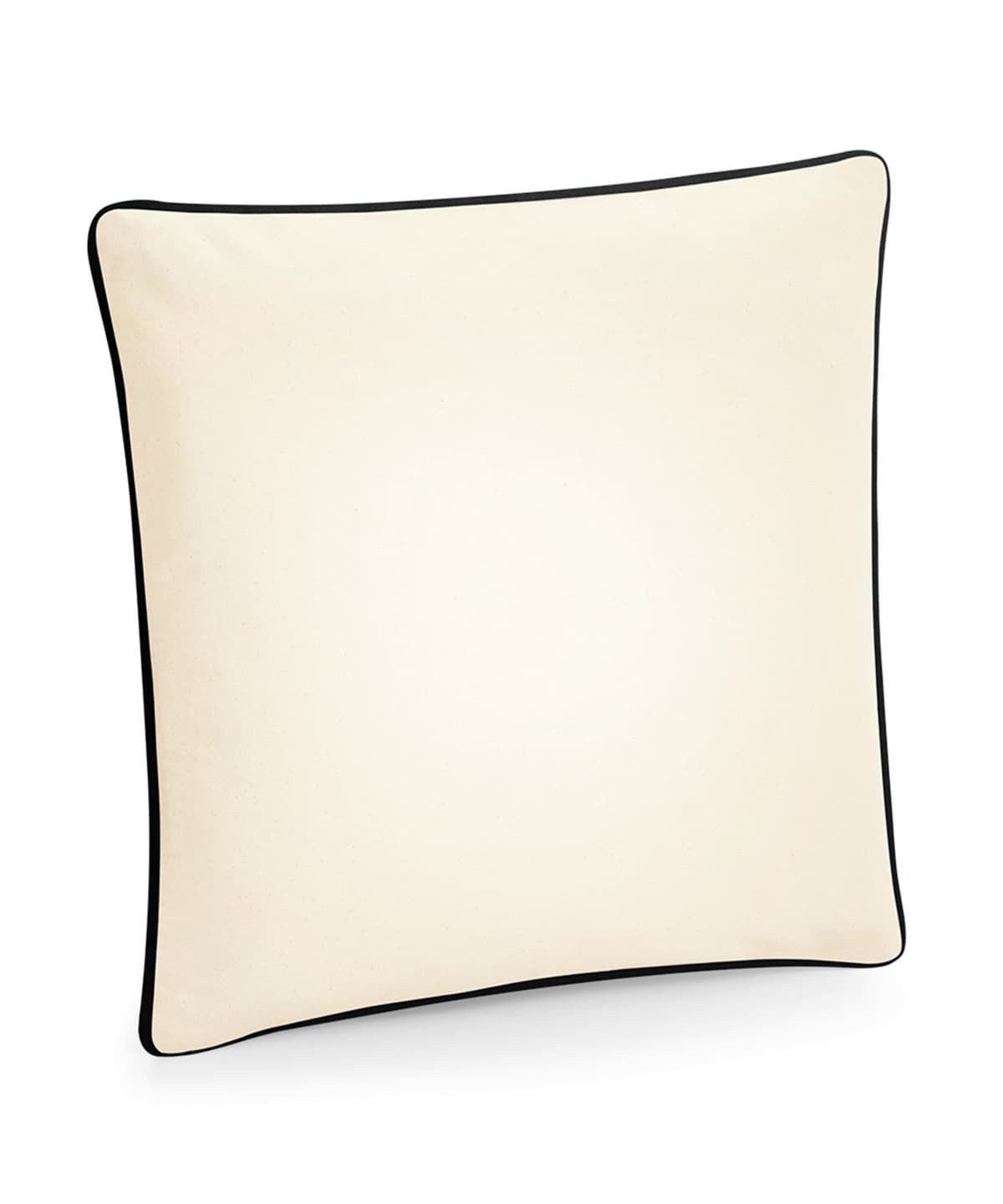 Fairtrade cotton piped cushion cover — Size One size, Colour Natural/Black