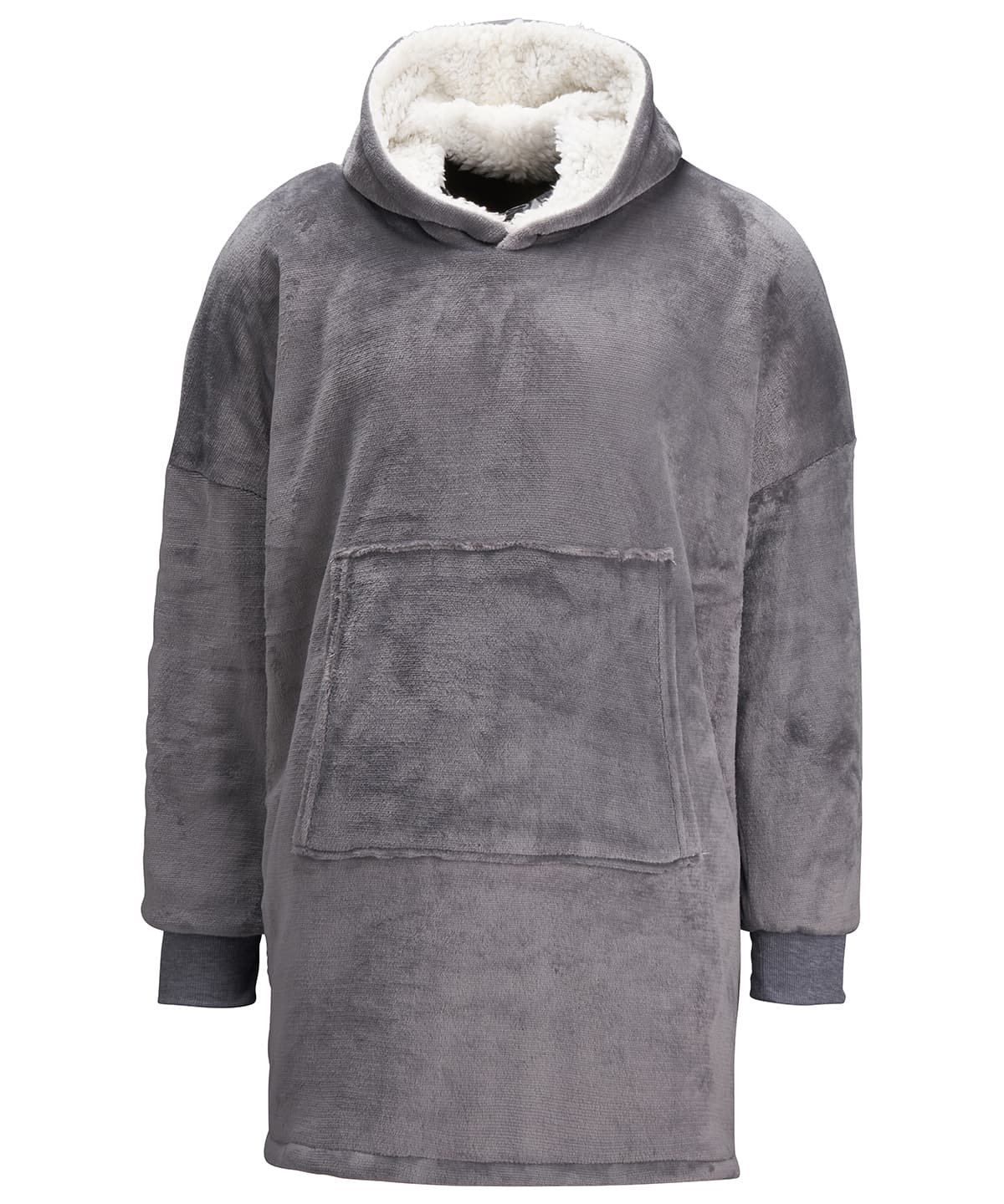 The Ribbon oversized cosy reversible sherpa hoodie — Size One Size, Colour Grey