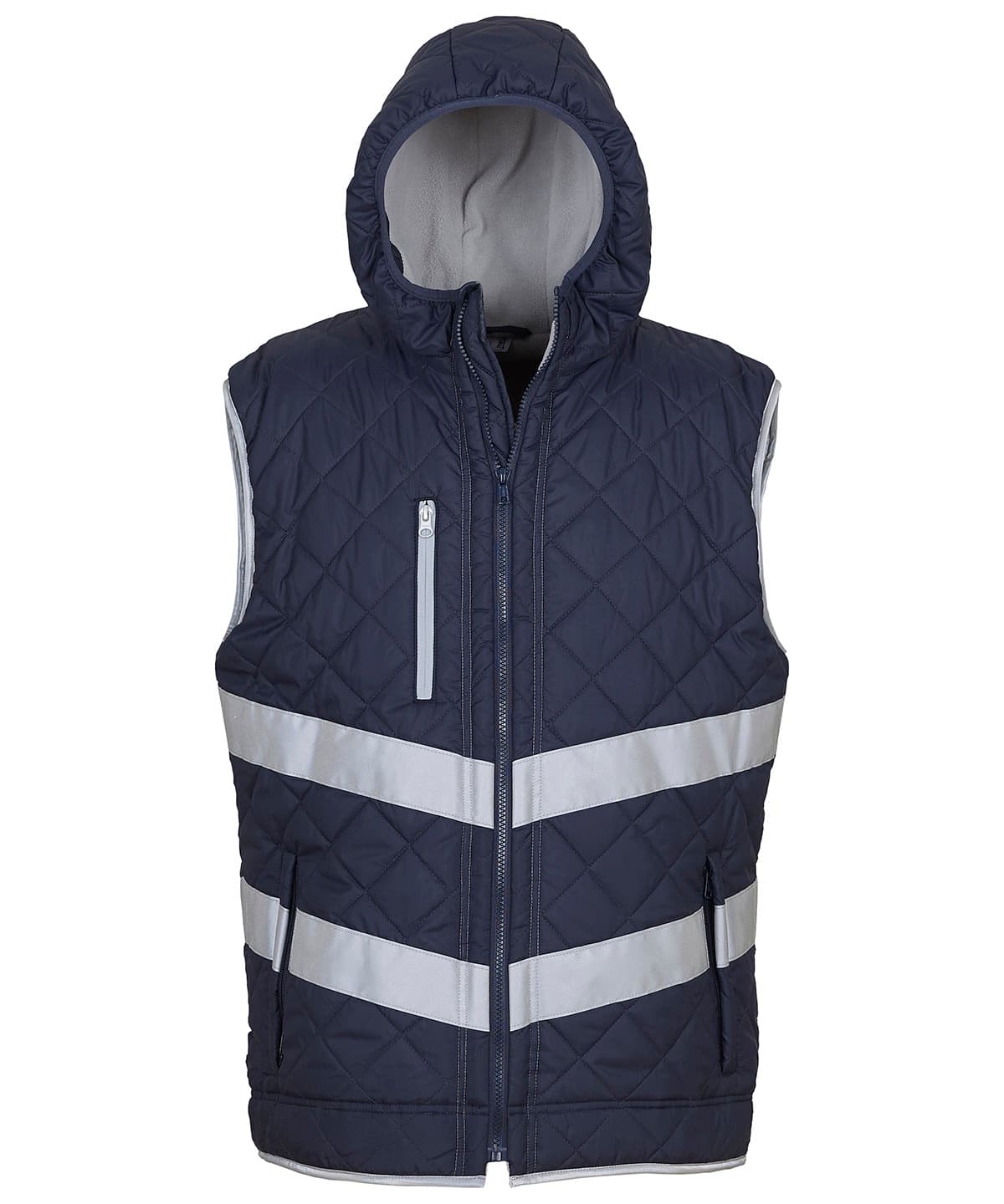 Hi-vis Kensington hooded gilet (HV007) — Size 2XL, Colour Navy