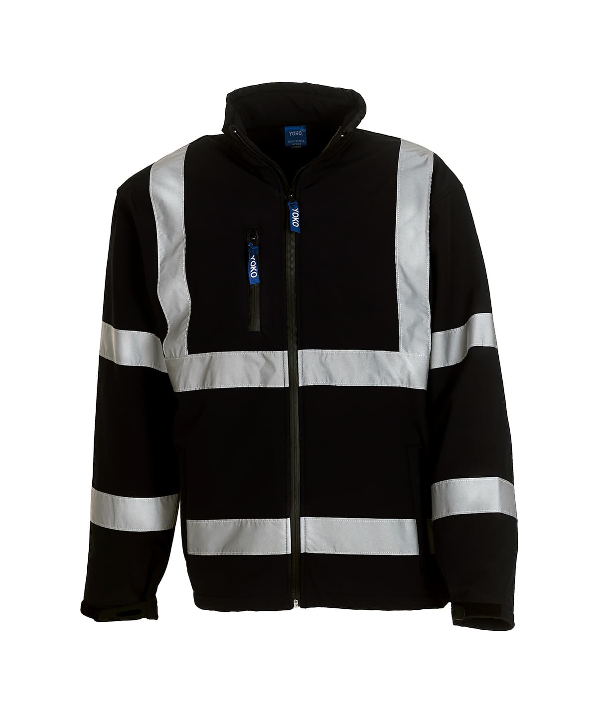Hi-vis softshell jacket (HVK09) — Size 2XL, Colour Black