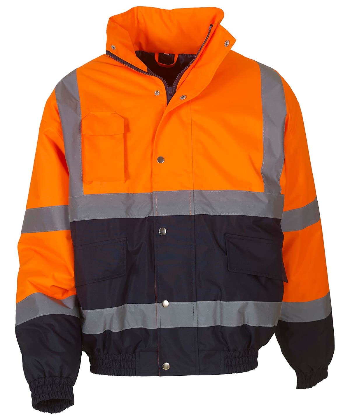 Hi-vis two-tone bomber jacket (HVP218) — Size 3XL, Colour Orange/Navy