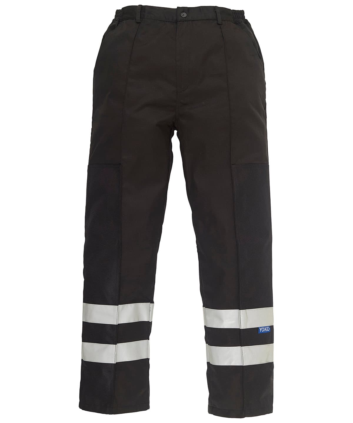 Reflective polycotton ballistic trousers (BS015T) — Size 28R, Colour Black