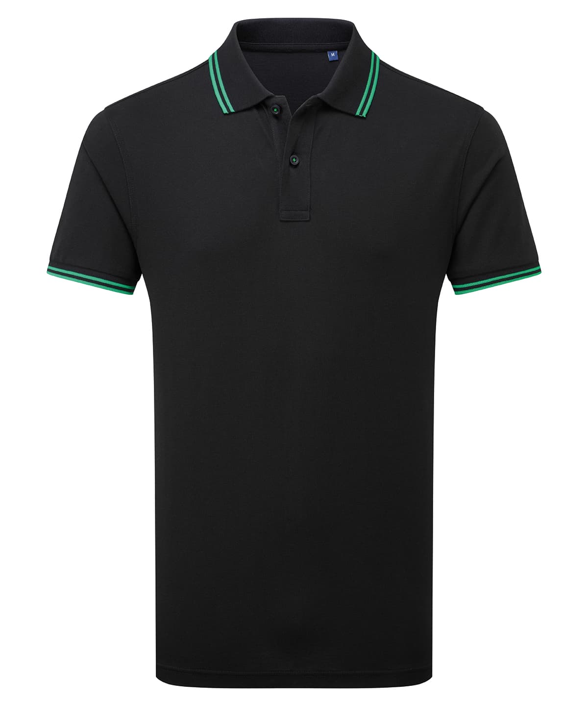 Classic fit tipped polo — Size 2XL, Colour Black/Kelly