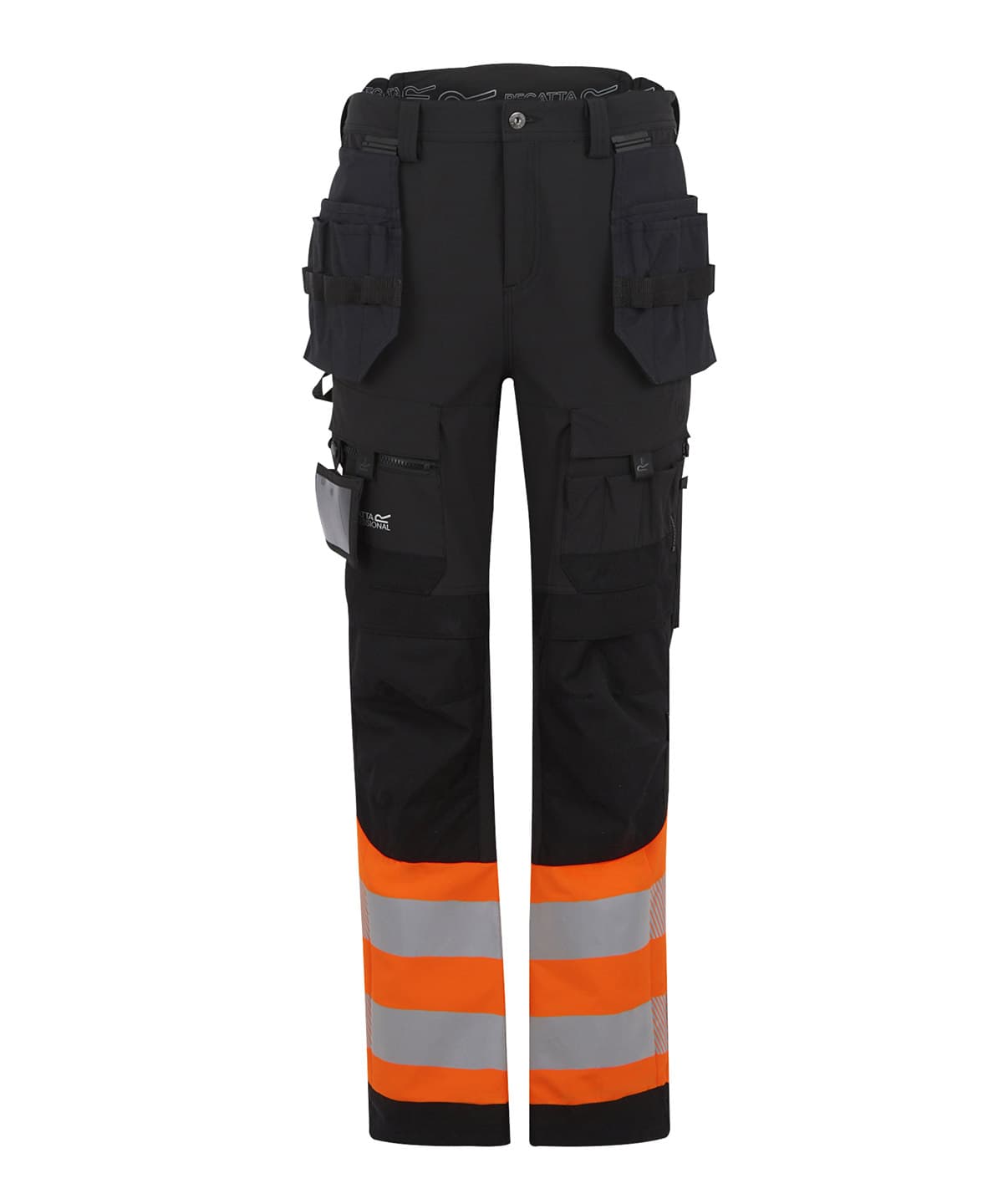 Hi-Vis X-Pro Stretch holster trousers (Class 1) — Size 28R, Colour Black/Orange