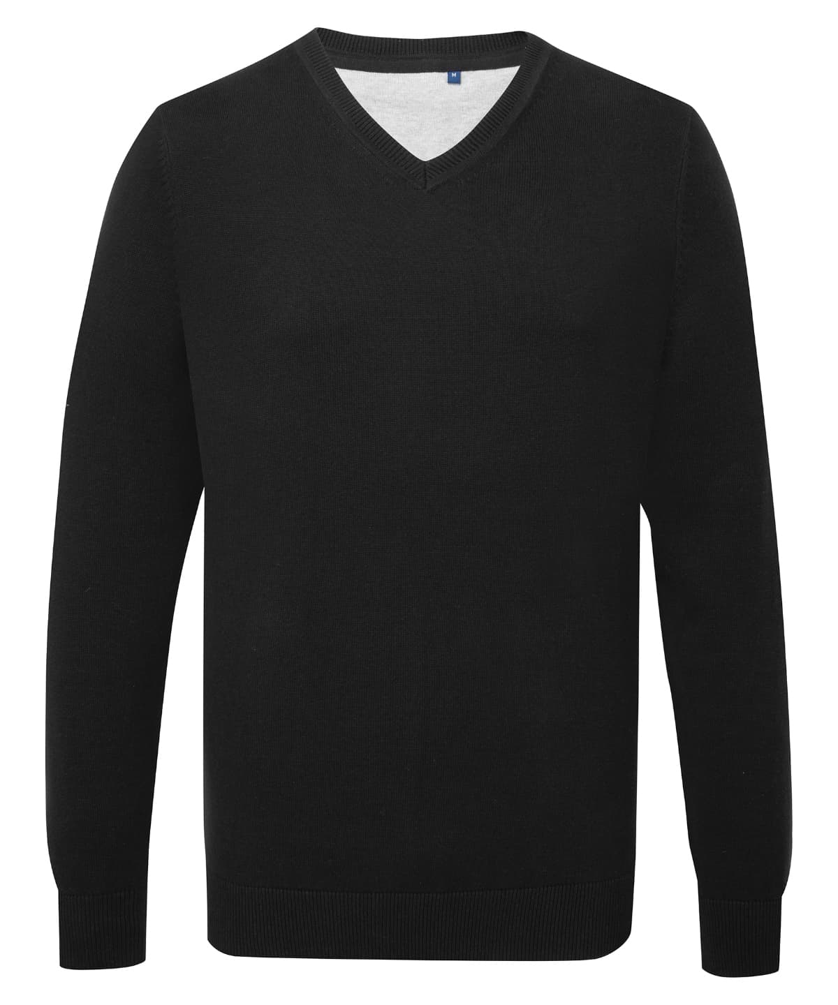 Men's cotton blend v-neck sweater — Size 2XL, Colour Black