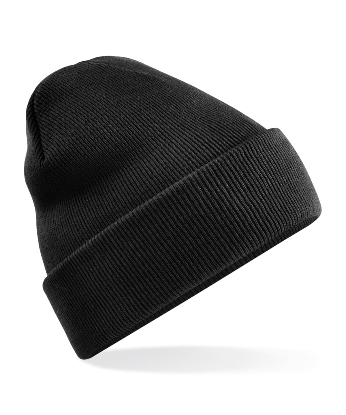 Recycled original cuffed beanie — Size One Size, Colour Black