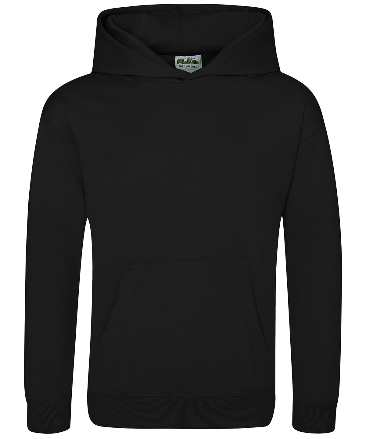Kids sports polyester hoodie — Size 1213, Colour Jet Black