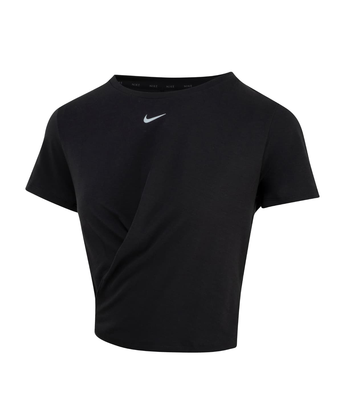 Women’s Nike One Luxe Dri-FIT short sleeve standard twist top — Size 2XL, Colour Black/Reflective Silver
