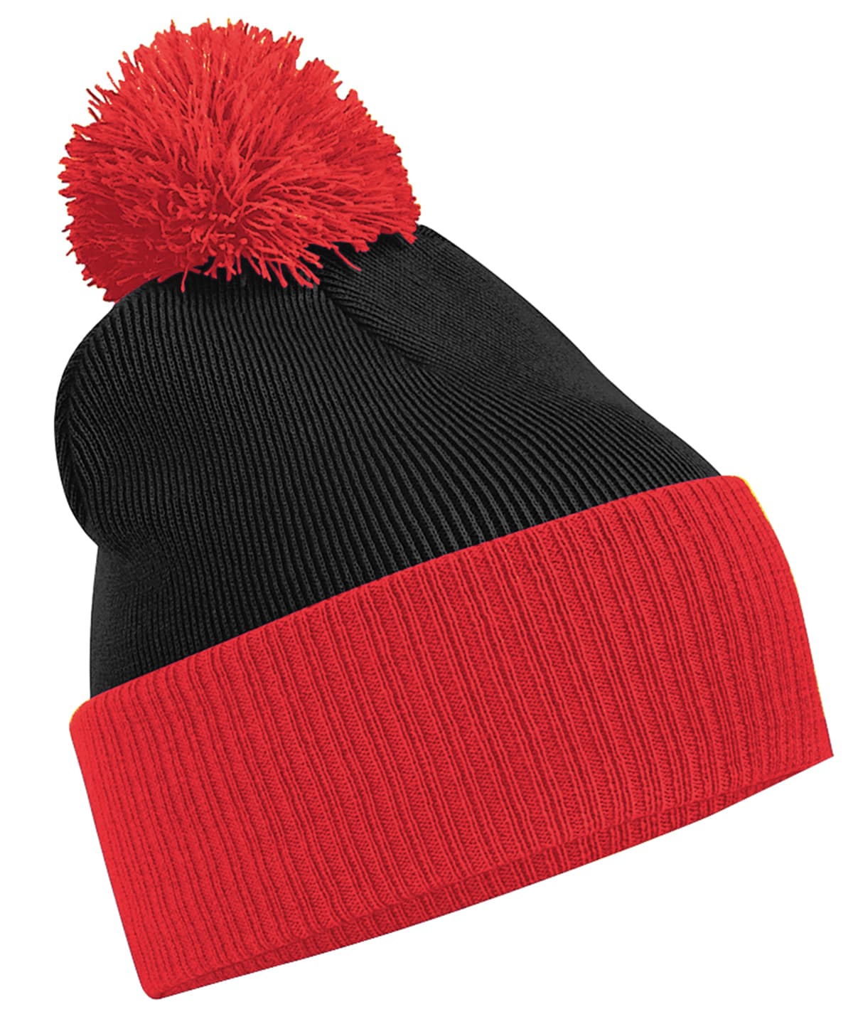 Snowstar® two-tone beanie — Size One Size, Colour Black/Bright Red