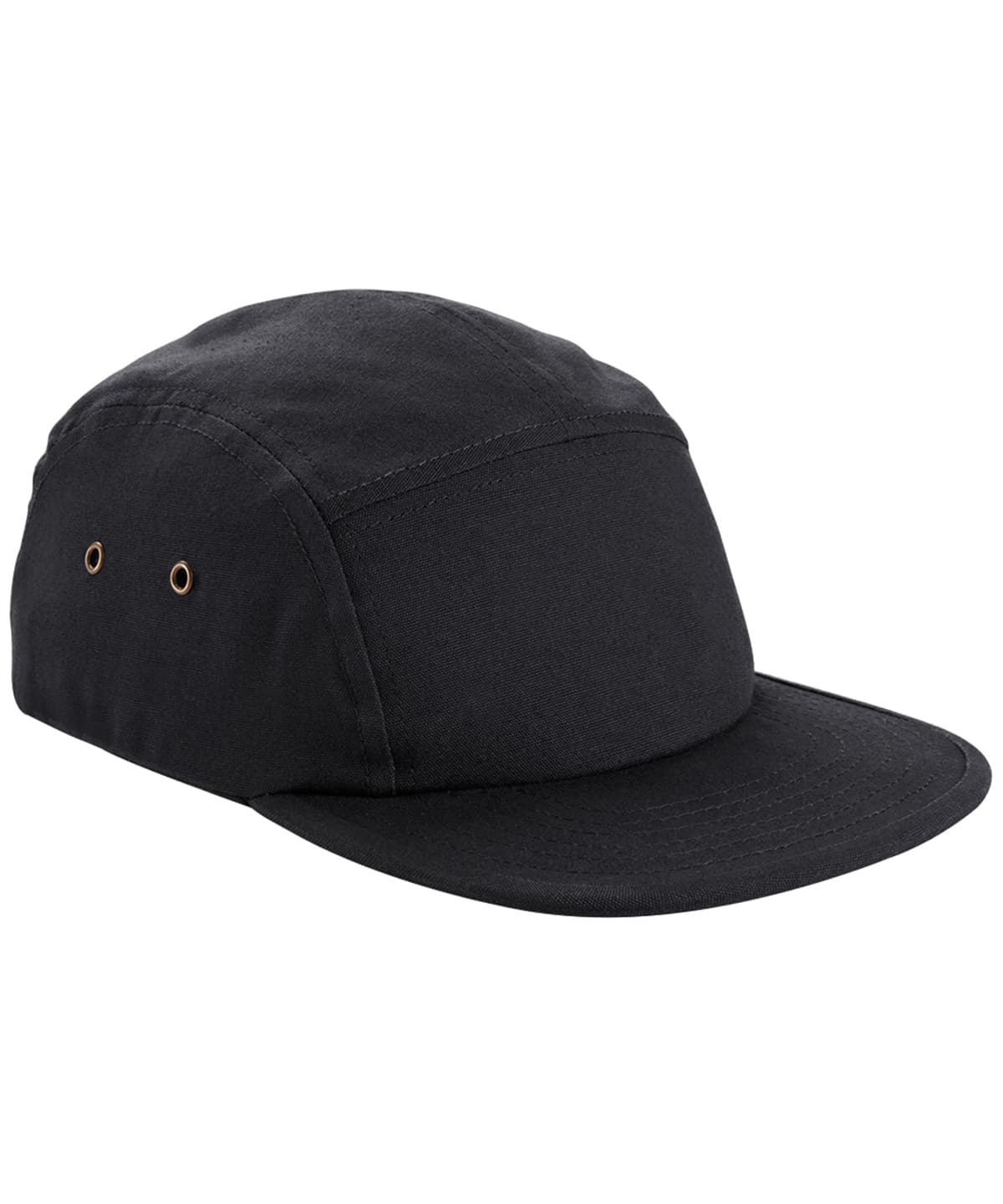Canvas 5-panel camper cap — Size One Size, Colour Black