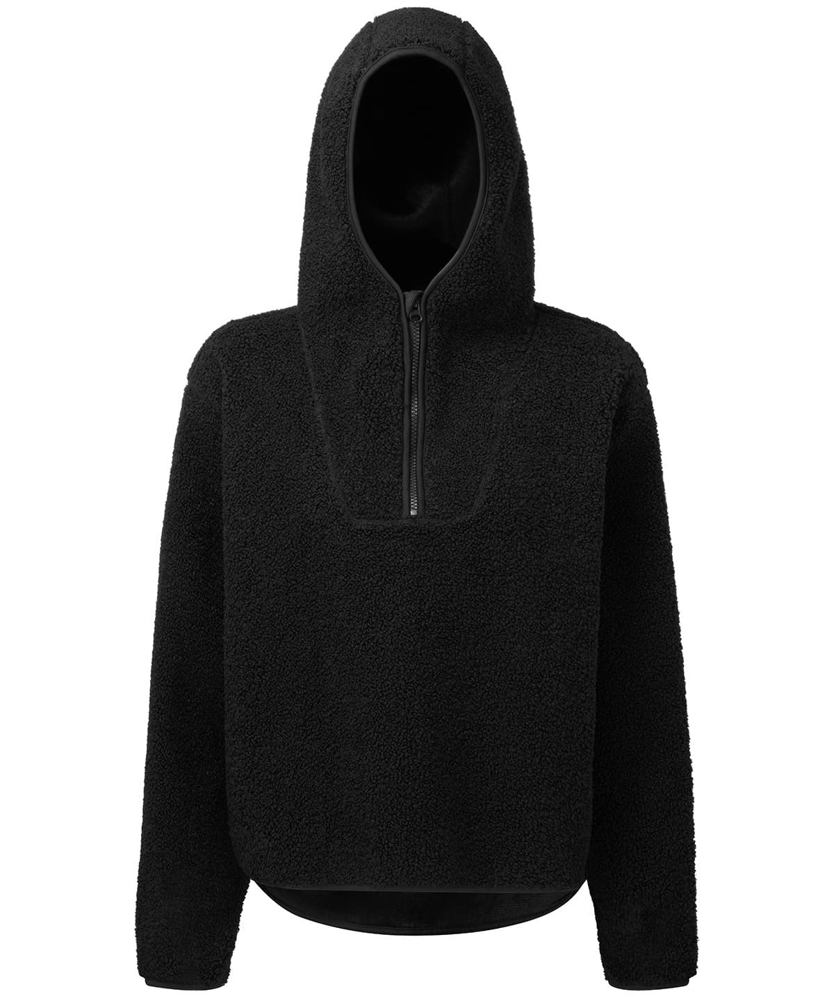 Women's TriDri® sherpa ¼ zip hoodie — Size 2XS, Colour Black