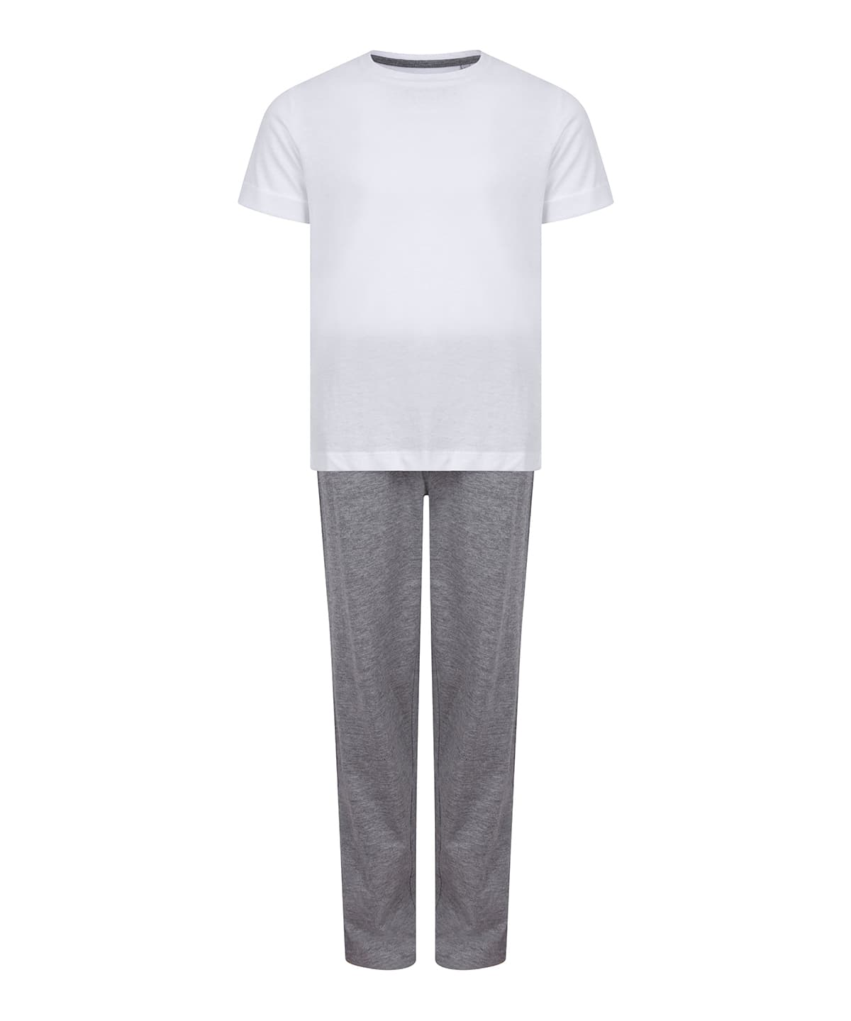 Kids long pyjamas — Size 1113, Colour White/Heather Grey