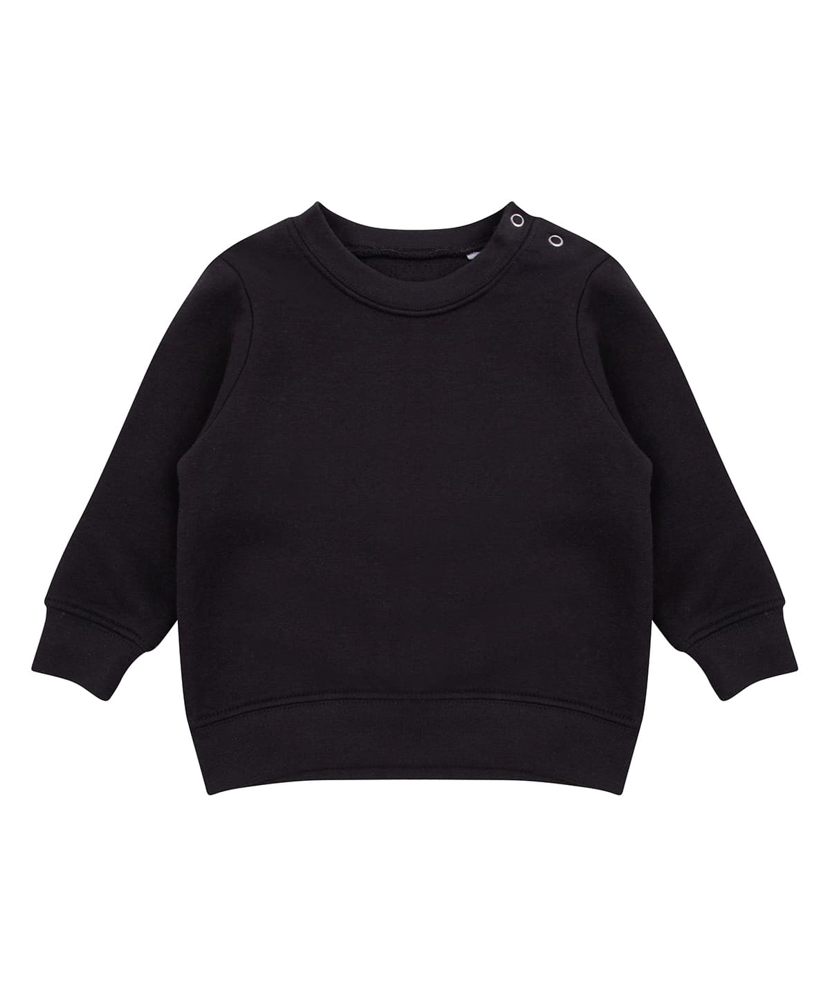 Crew neck sweatshirt with shoulder poppers — Size 1218, Colour Black