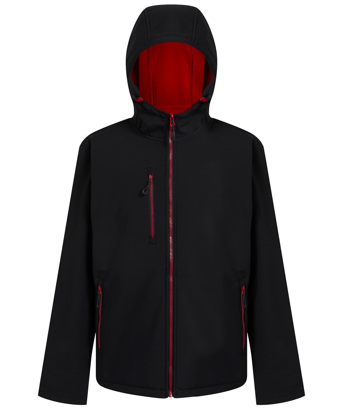 Navigate 2-layer hooded softshell jacket — Size 2XL, Colour Black/Classic Red
