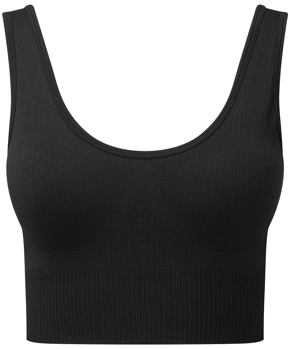 Tridri® ribbed seamless multi-sport bra — Size L, Colour Black