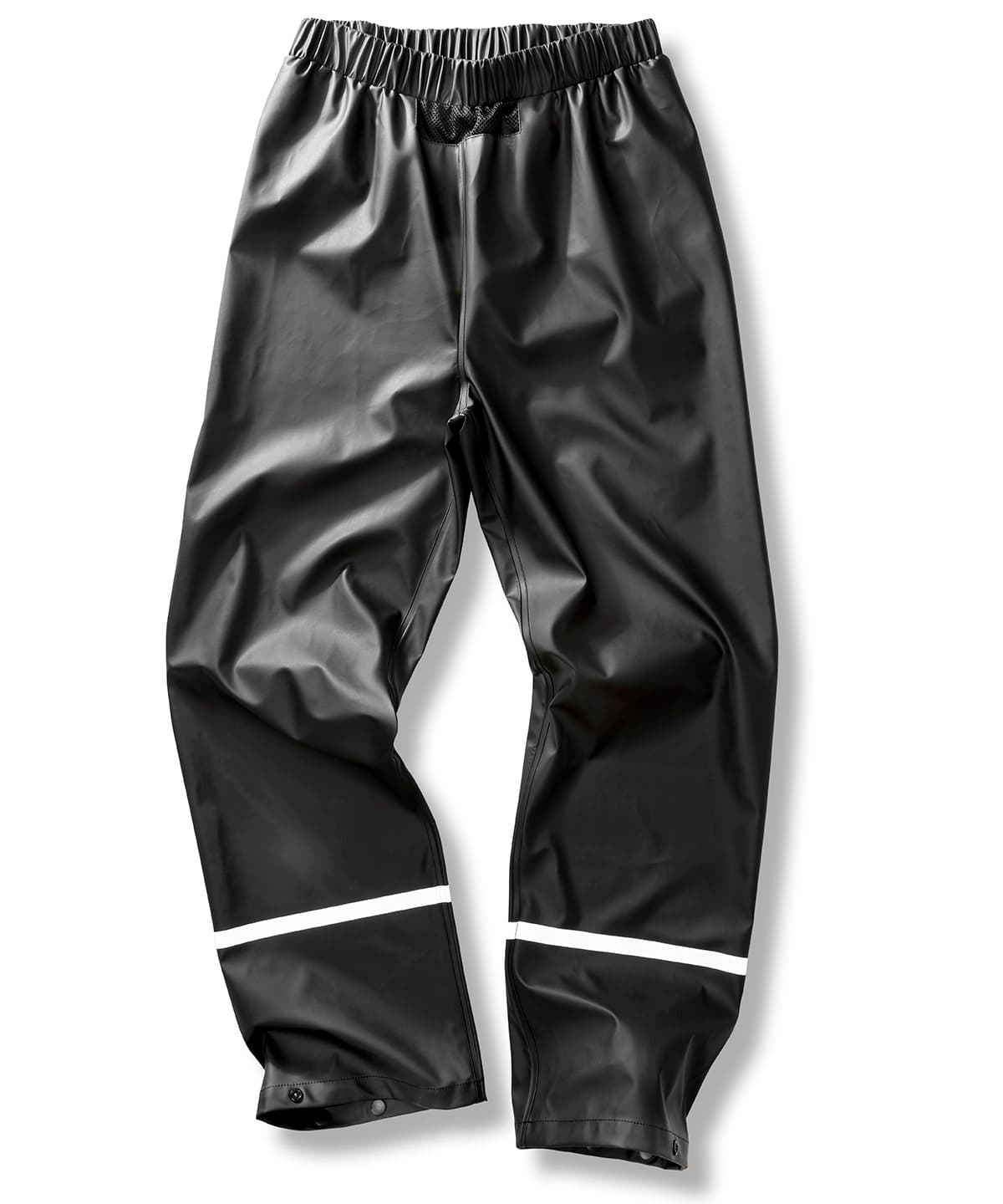 Prism PU waterproof trousers with reflective bands and recycled backing — Size 2XL, Colour Black