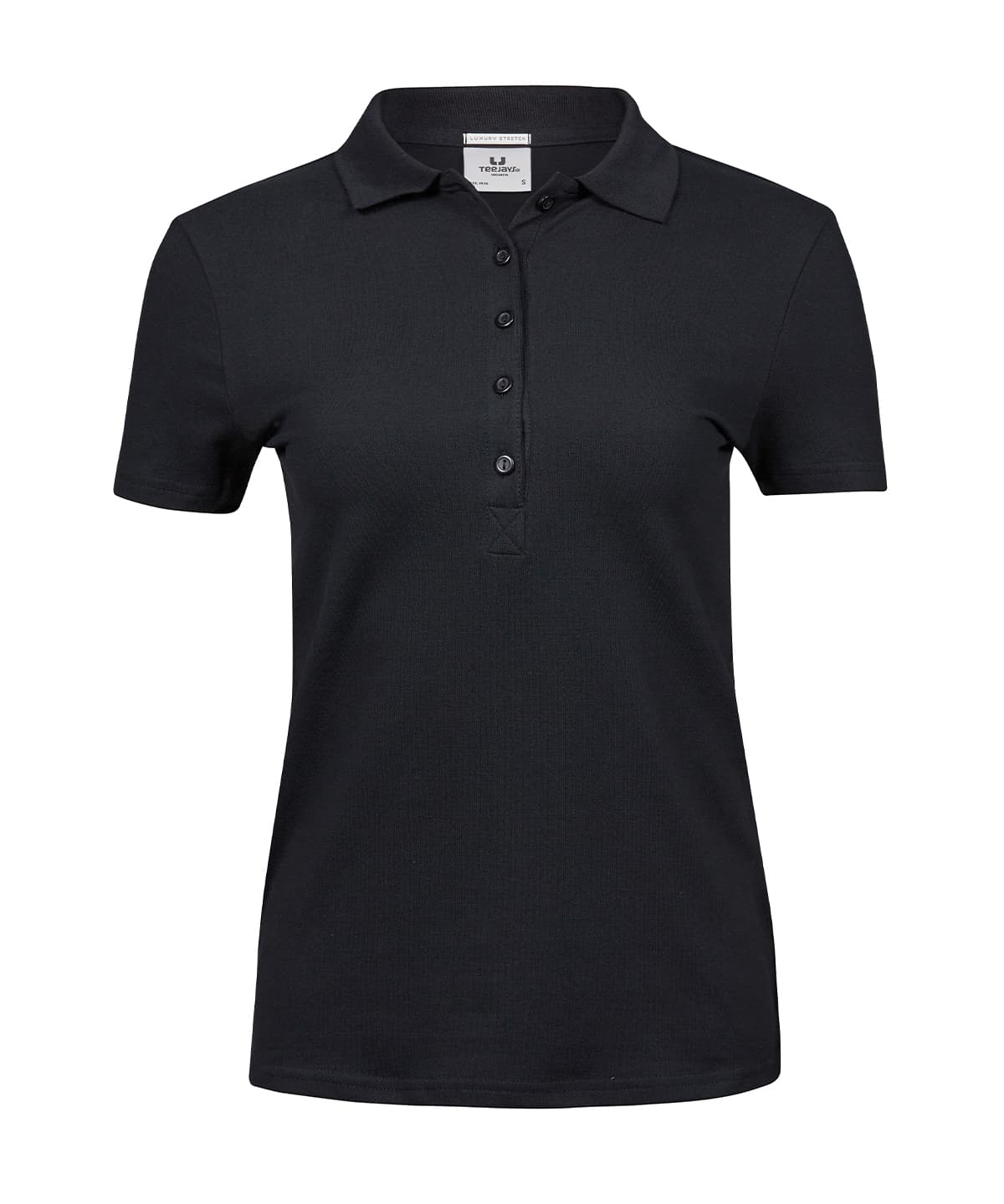 Women’s luxury stretch polo (145) — Size 2XL, Colour Black