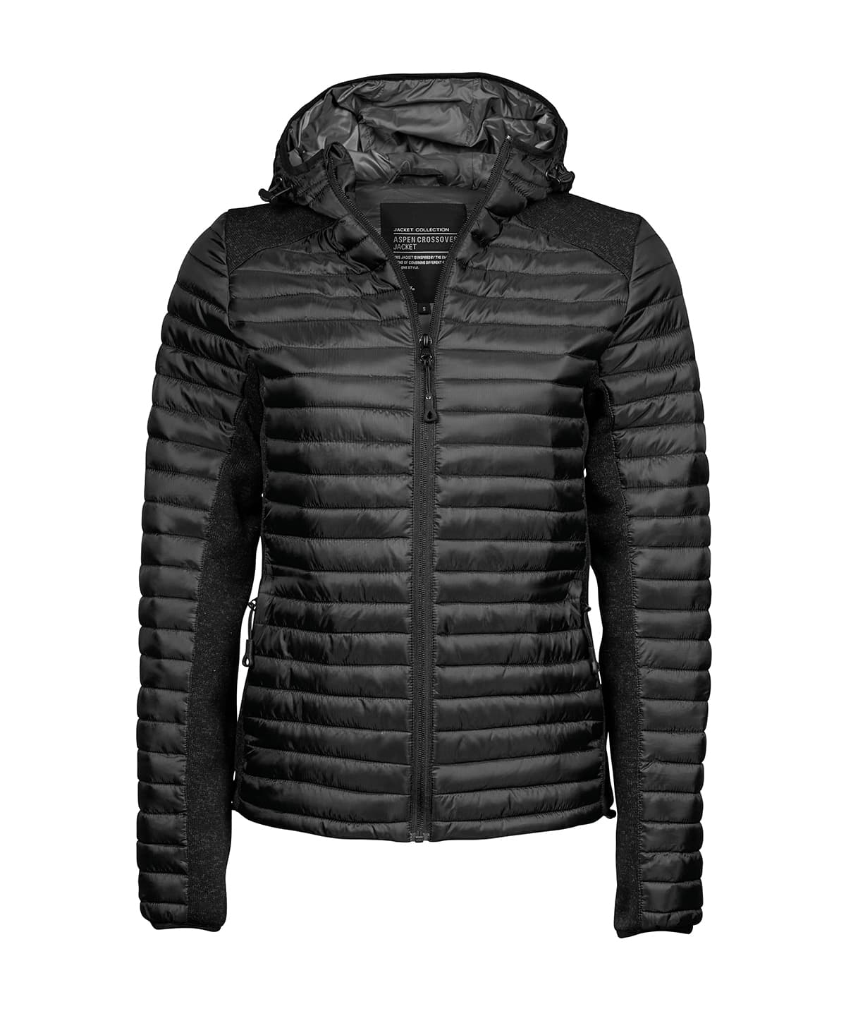 Women’s hooded outdoor crossover (9611) — Size 2XL, Colour Black/Black Melange