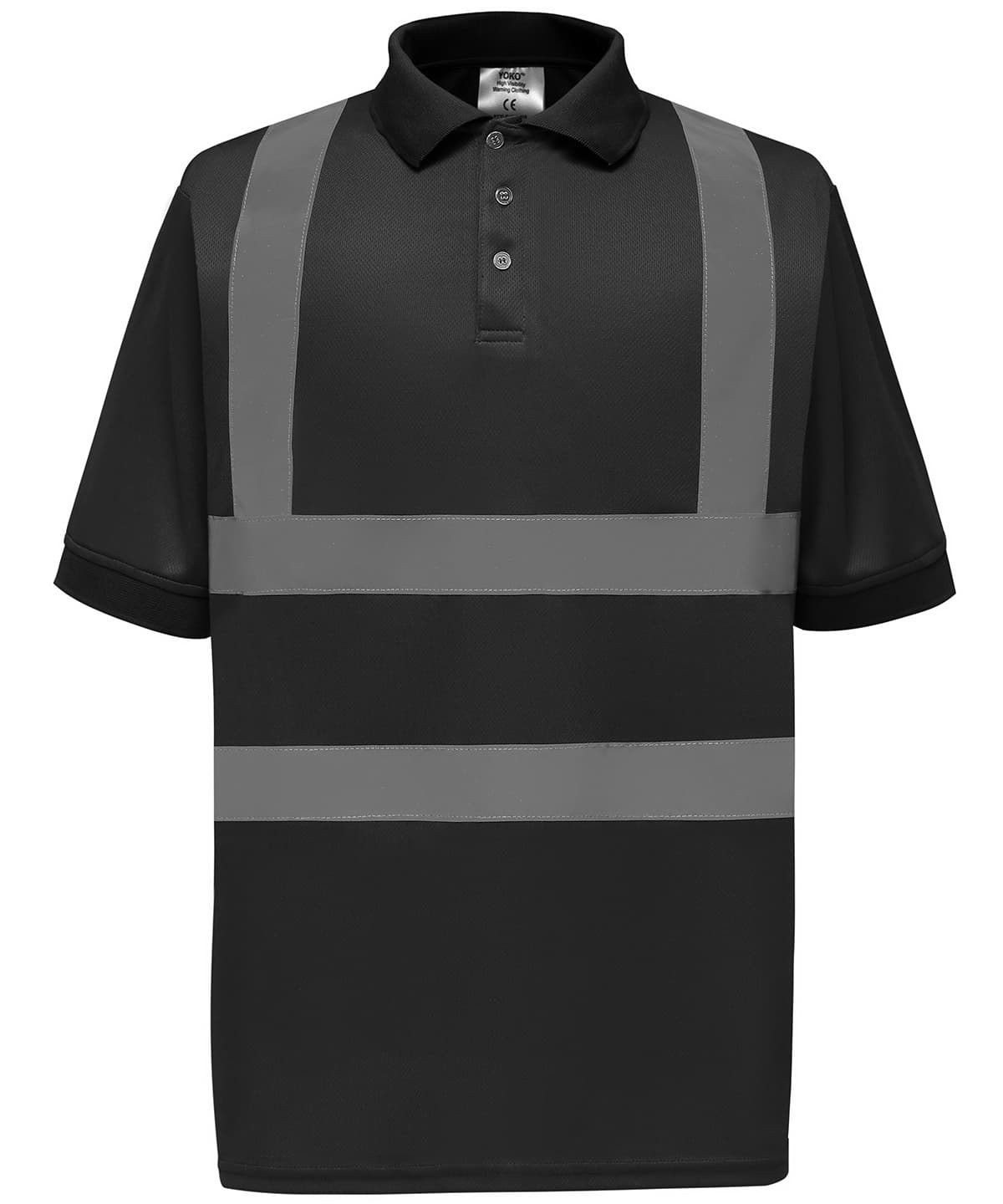 Hi-vis short sleeve polo (HVJ210) — Size 2XL, Colour Black