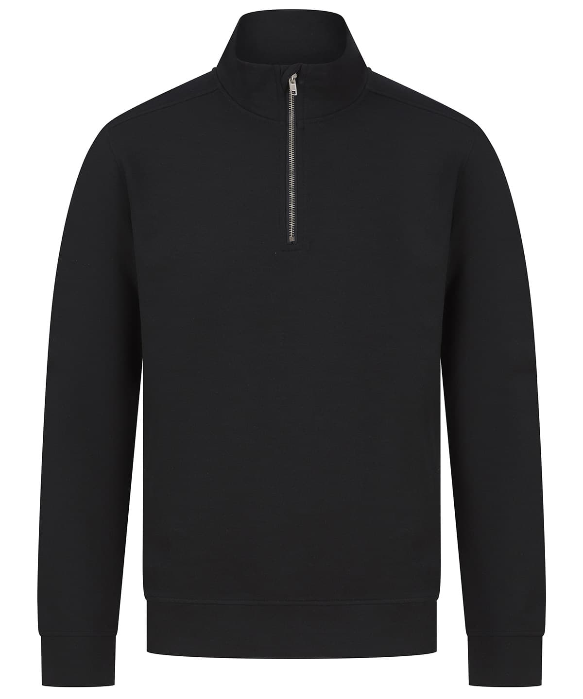 Unisex sustainable ¼-zip sweatshirt — Size 2XL, Colour Black