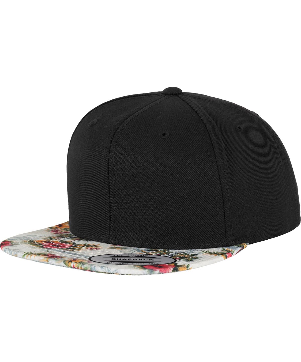 Fashion print snapback (6089DESIGNER) — Size One Size, Colour Black/Floral Mint